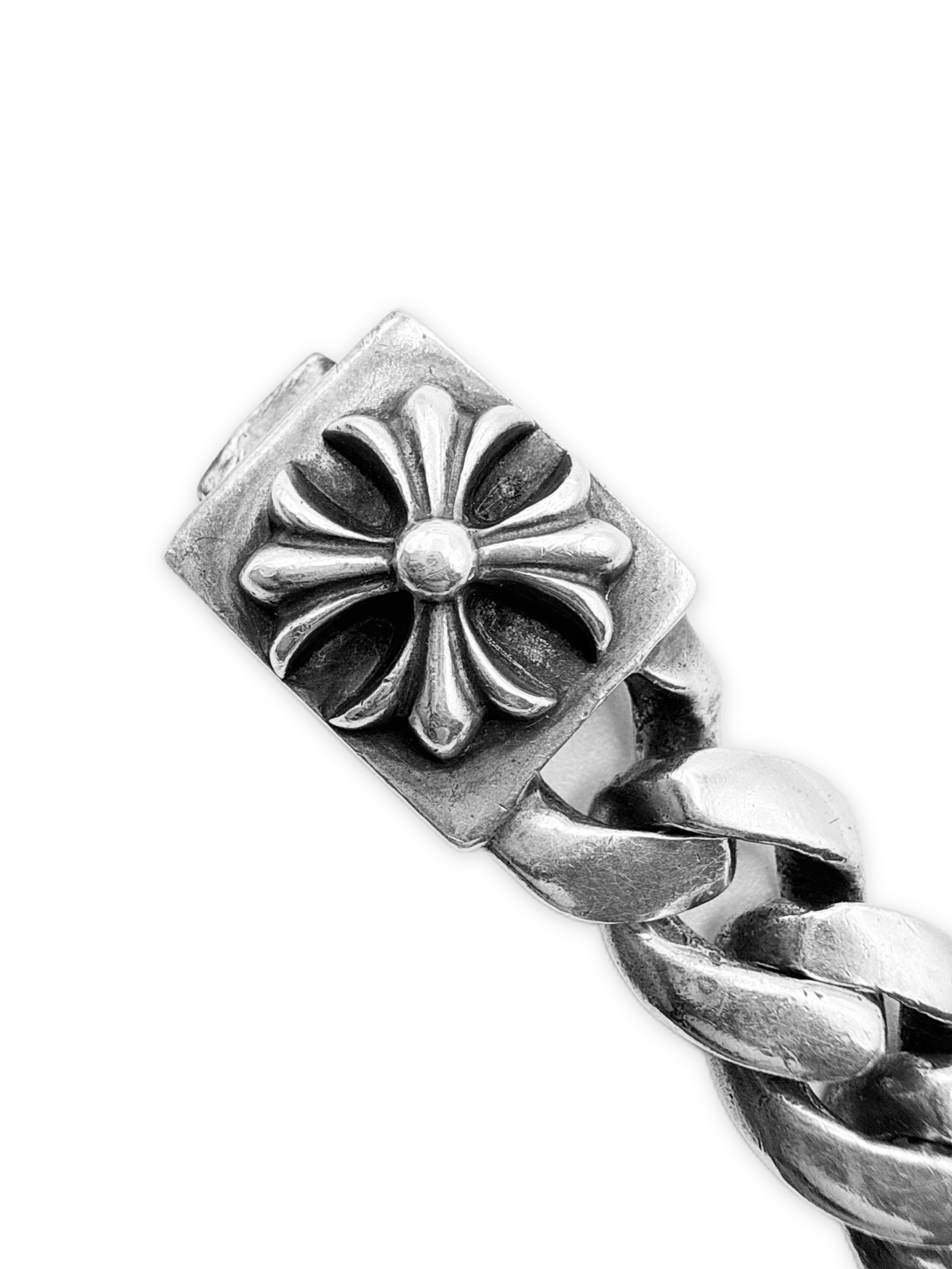Chrome Hearts Plus Box ID Cuban Link .925 Silver Bracelet