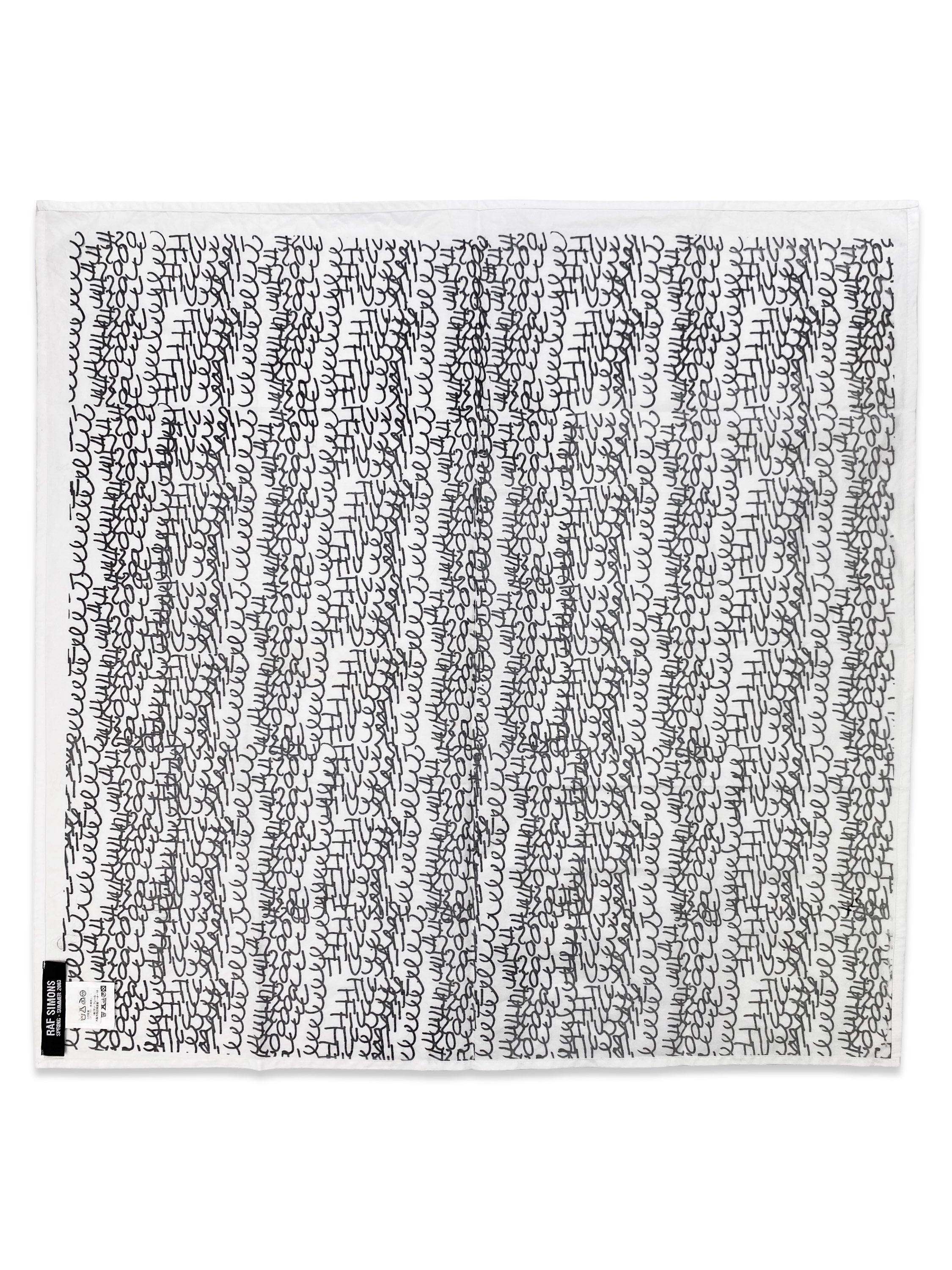 SS03 Raf Simons Consumed “Close Circuit” Script Bandana