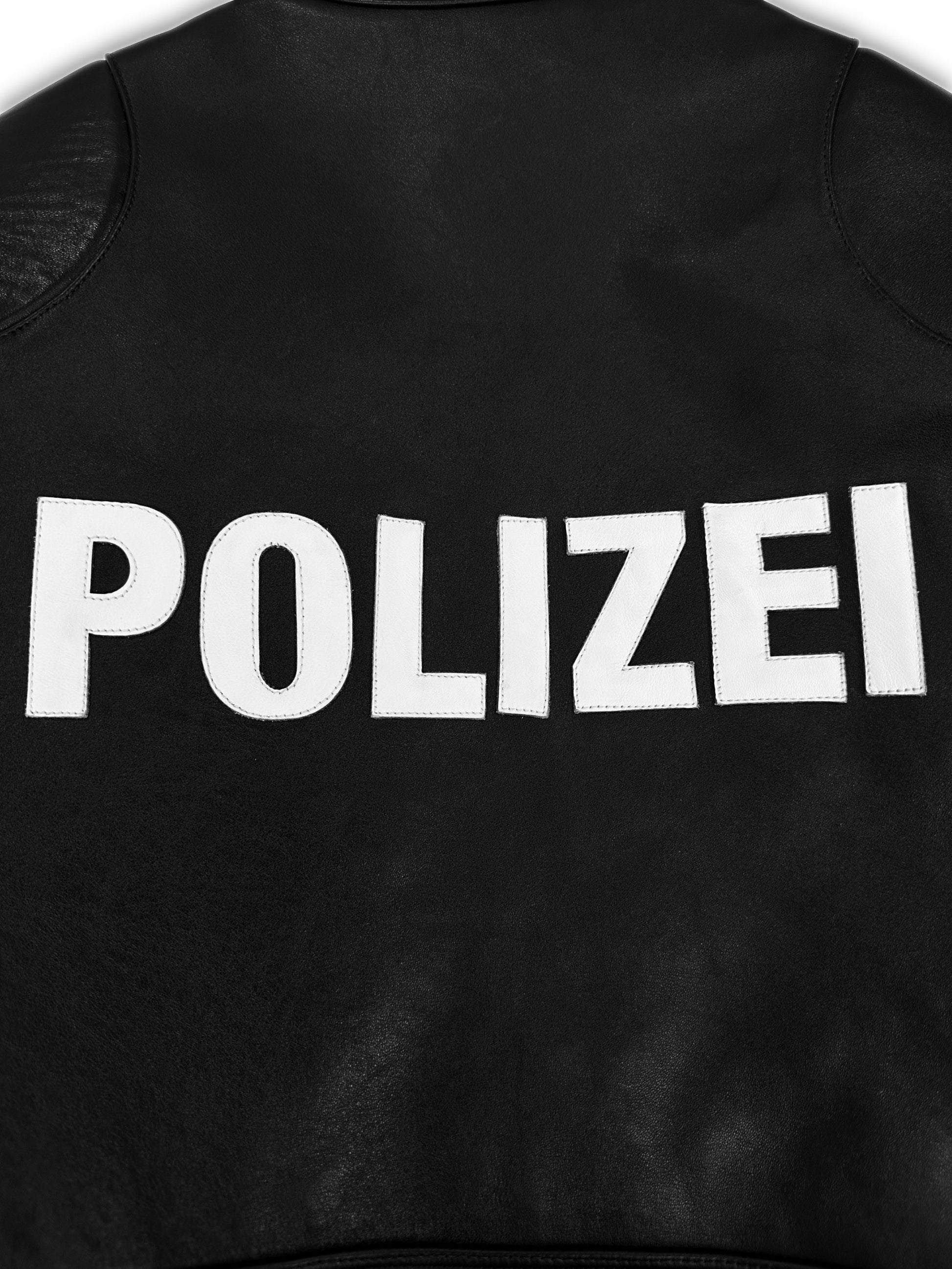 SS17 Vetements ‘Polizei’ Black Leather Moto Biker Jacket