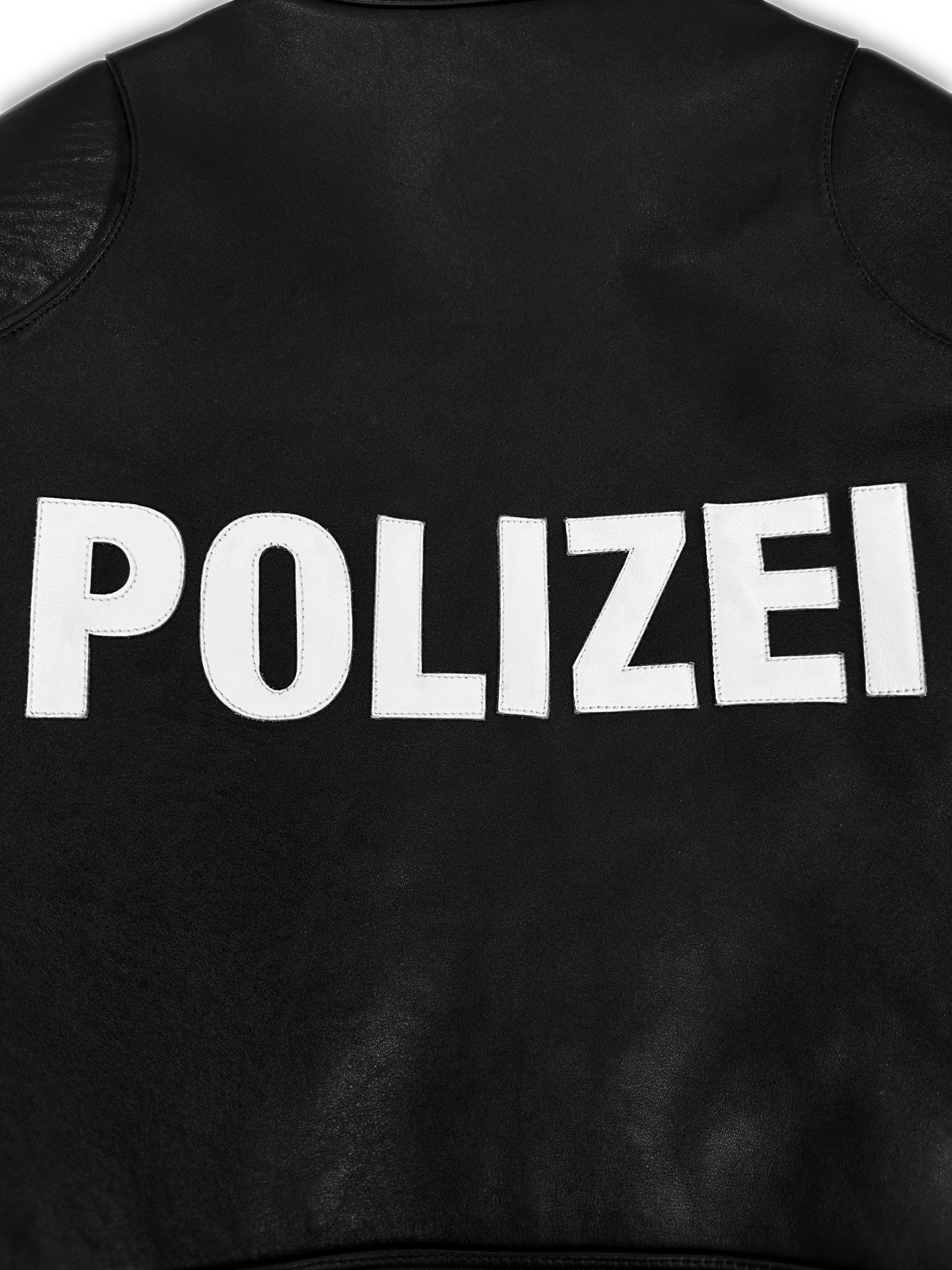 SS17 Vetements ‘Polizei’ Black Leather Moto Biker Jacket