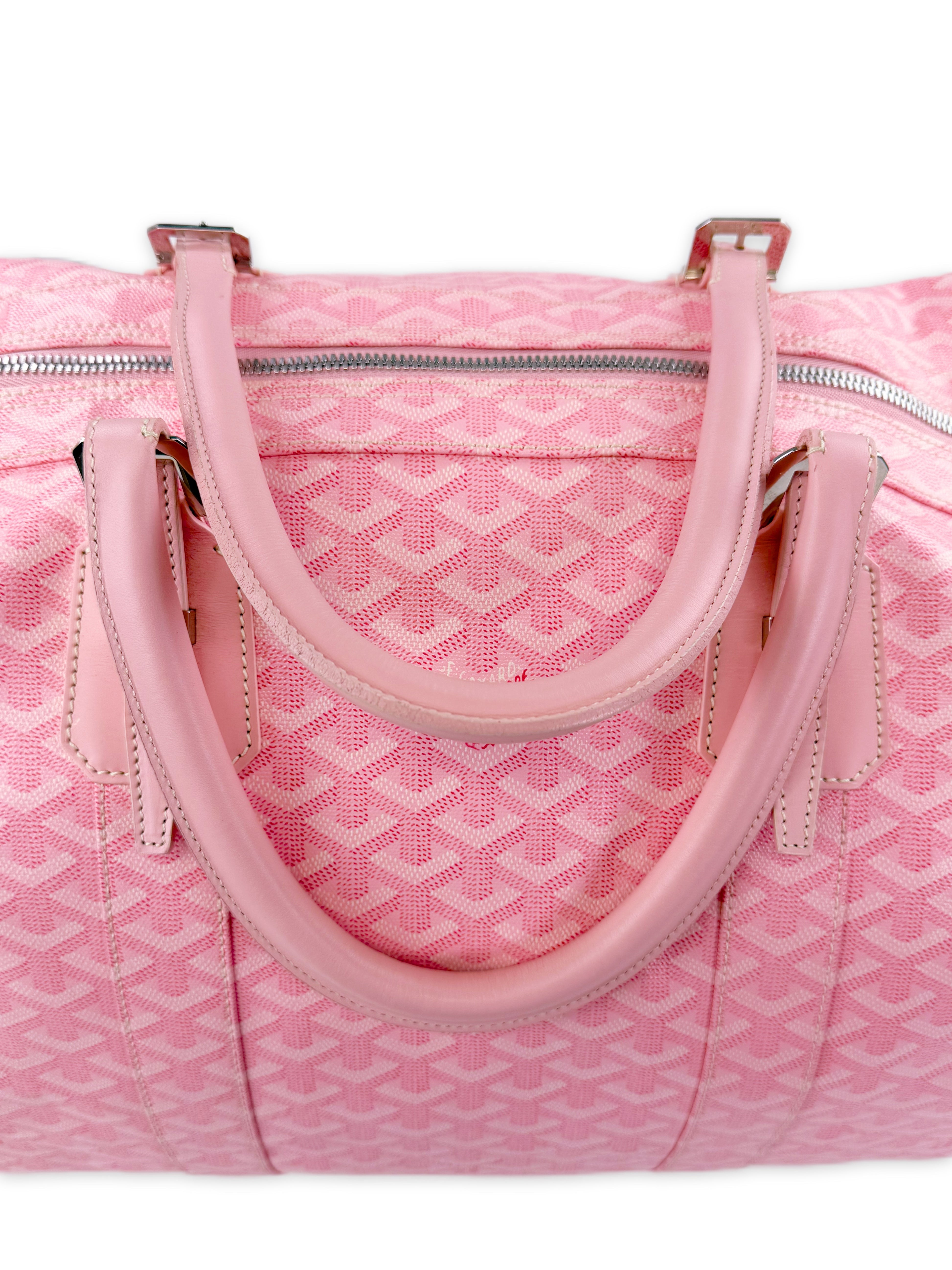 2008 Goyard 60 Sakura Baby Pink Japan Exclusive Croisière Leather Duffle Bag