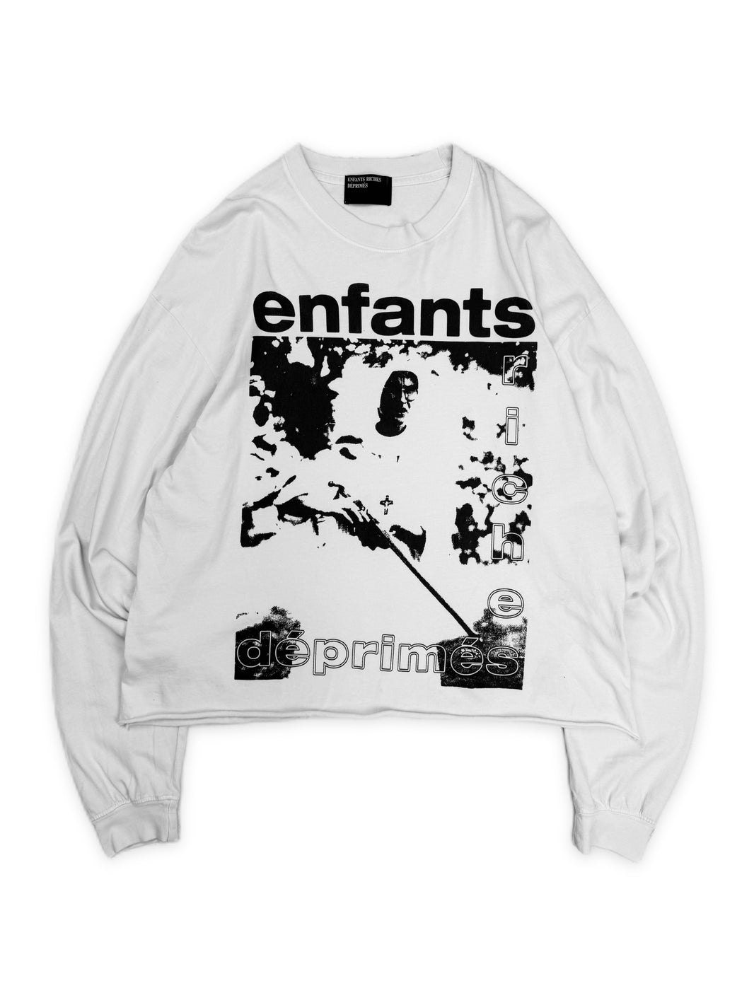 Enfants Riches Deprimes ‘Nun / Gun’ White Cropped Long Sleeve