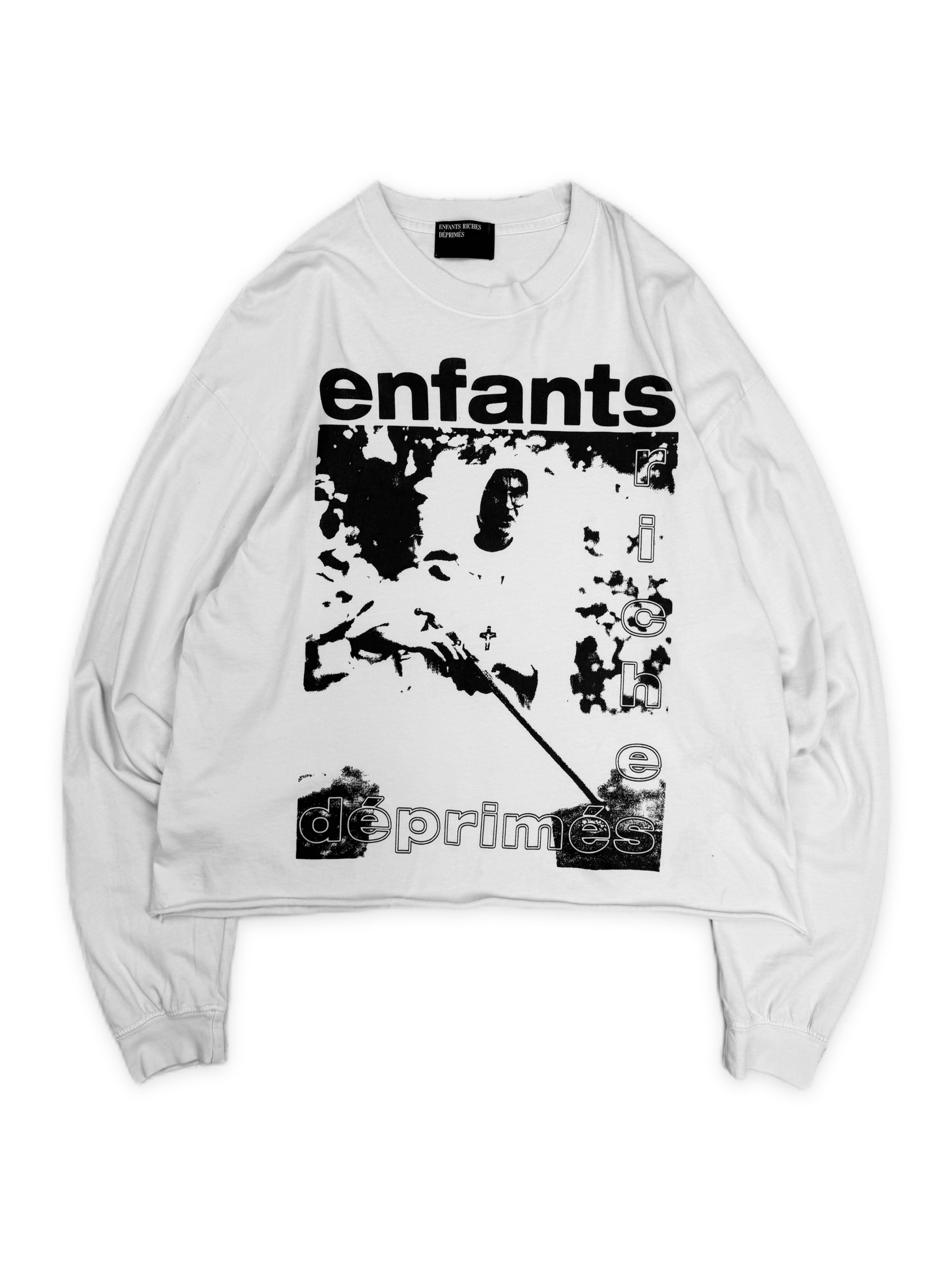Enfants Riches Deprimes ‘Nun / Gun’ White Cropped Long Sleeve