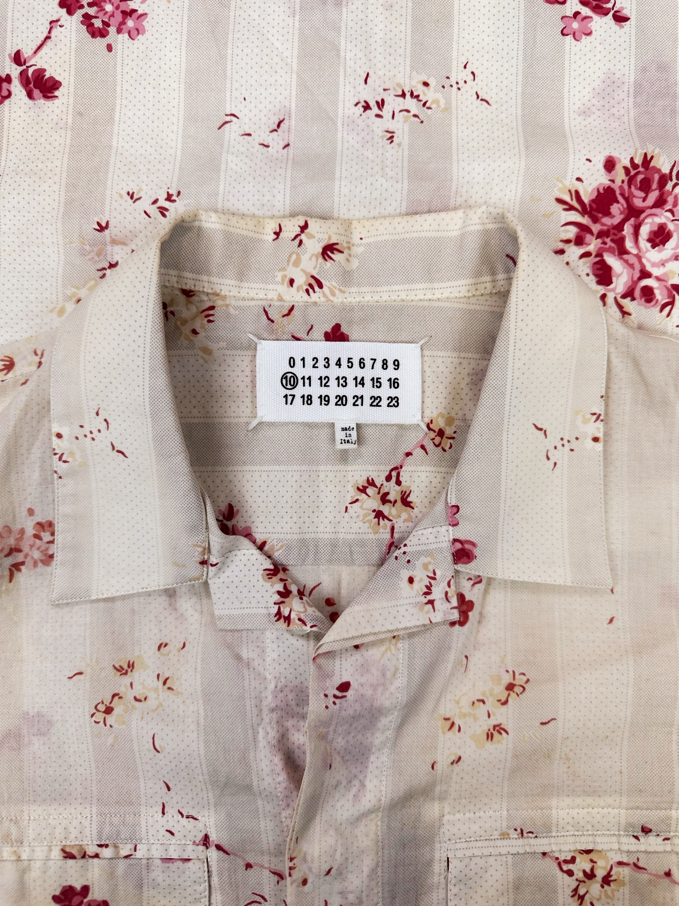 SS13 Maison Margiela ‘Flower’ Graphic Collared Long Sleeve Shirt