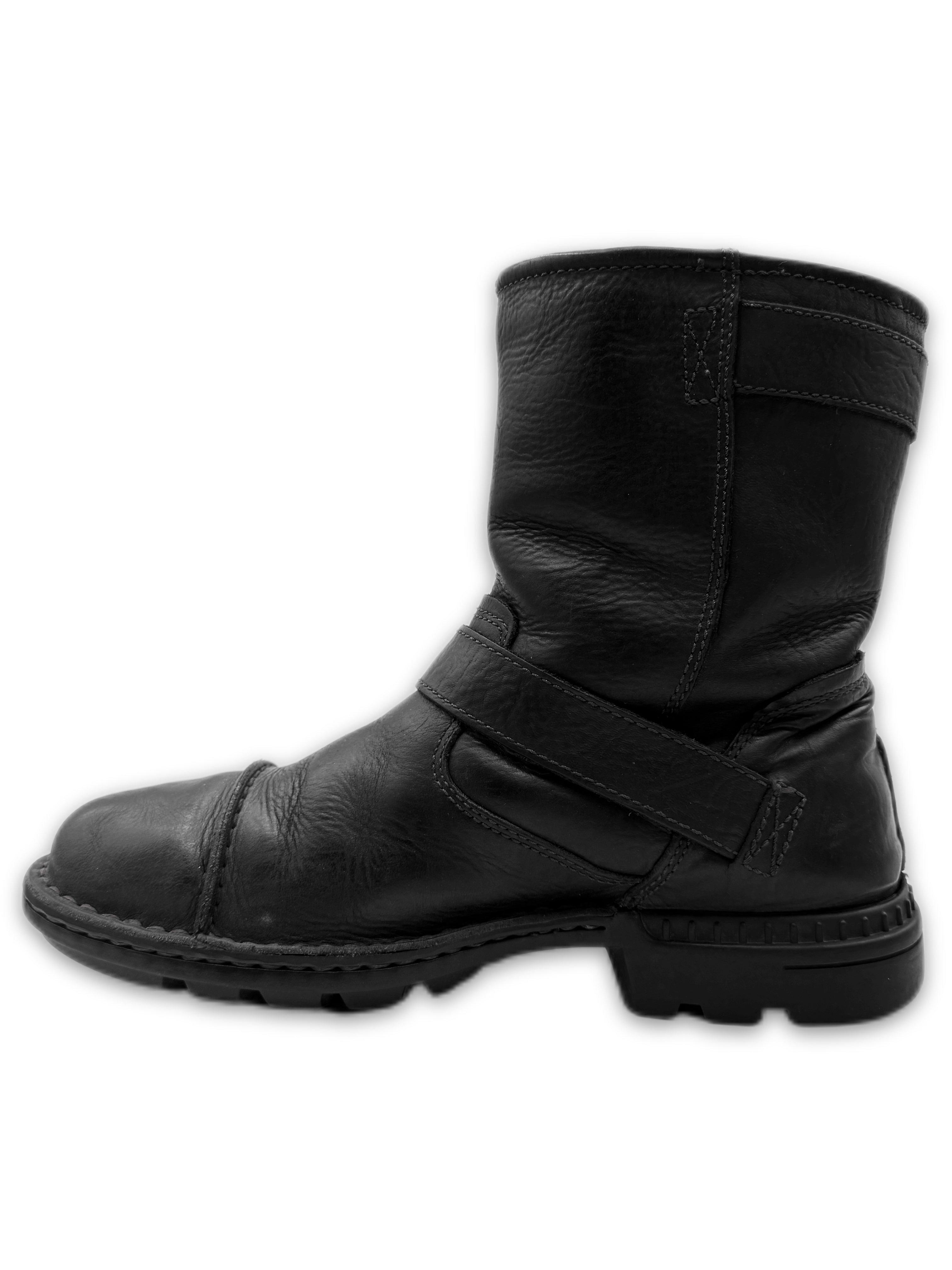 Chrome Hearts x Uggs Shearling Lined Gunslinger Buckle Black Leather Boots