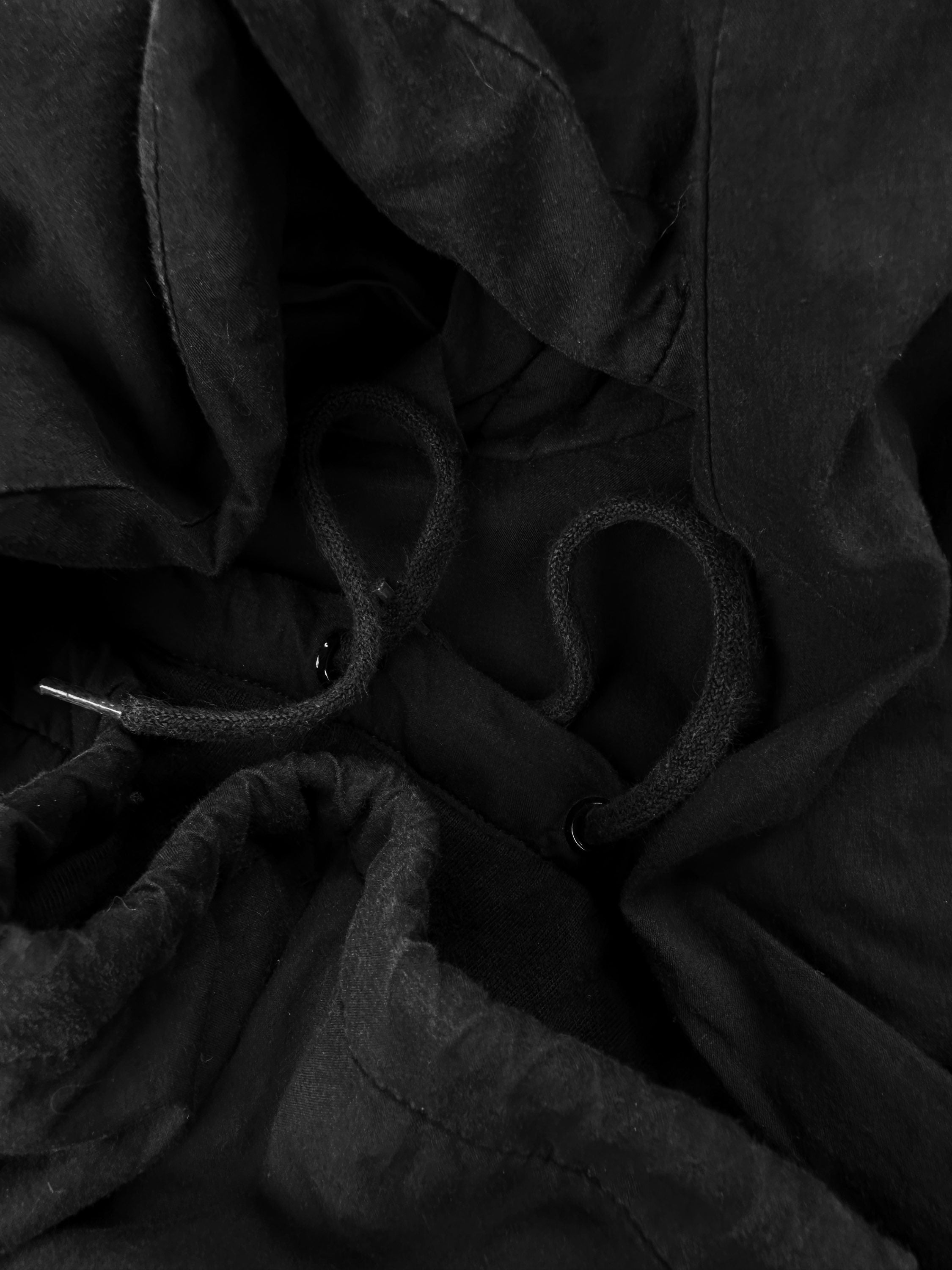 AW98 Helmut Lang Black Padded Double Layered Hoodie