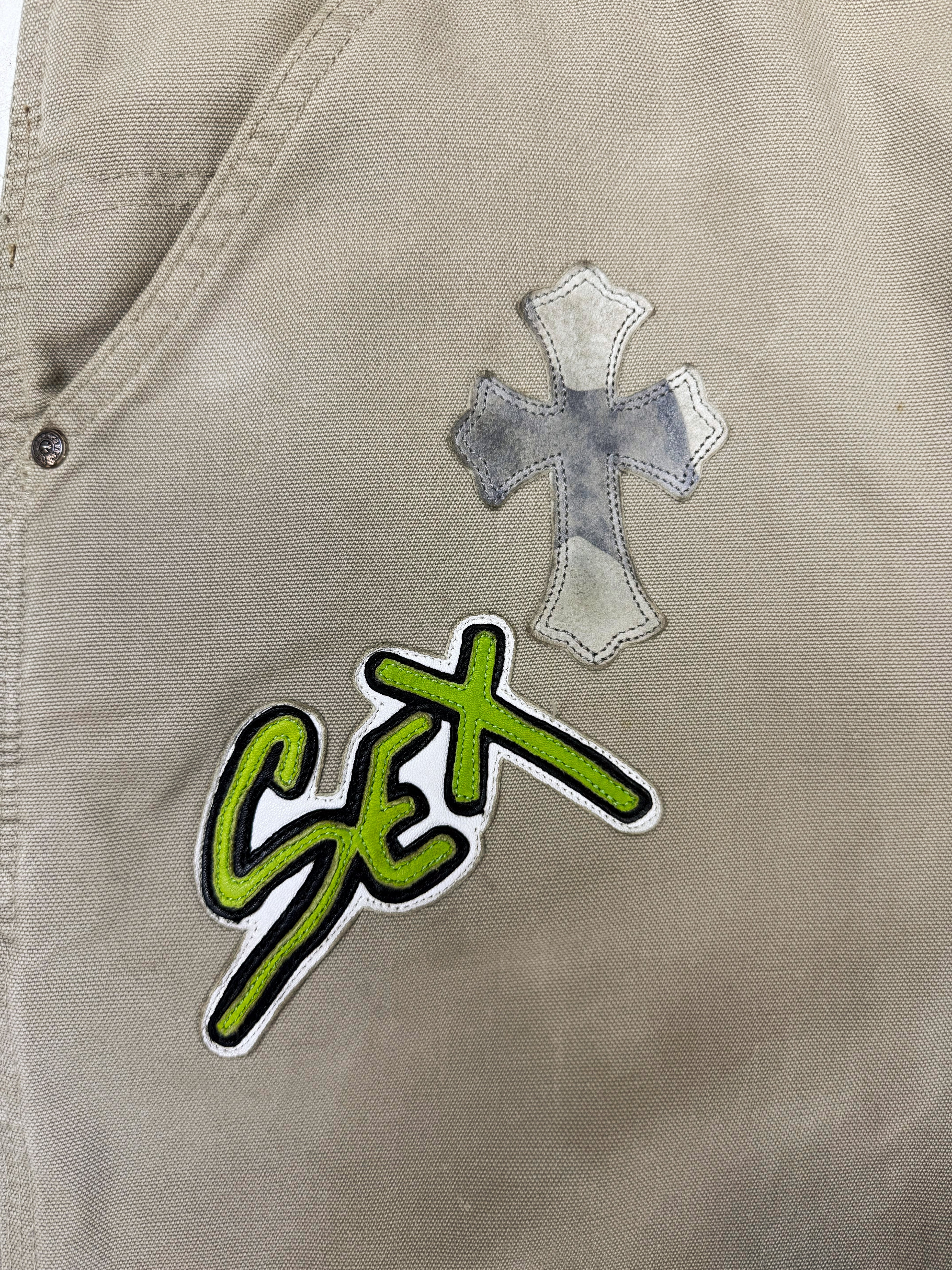Chrome Hearts x Matty Boy Sex Records Snow Camo Cross Patch Carpenter Jeans