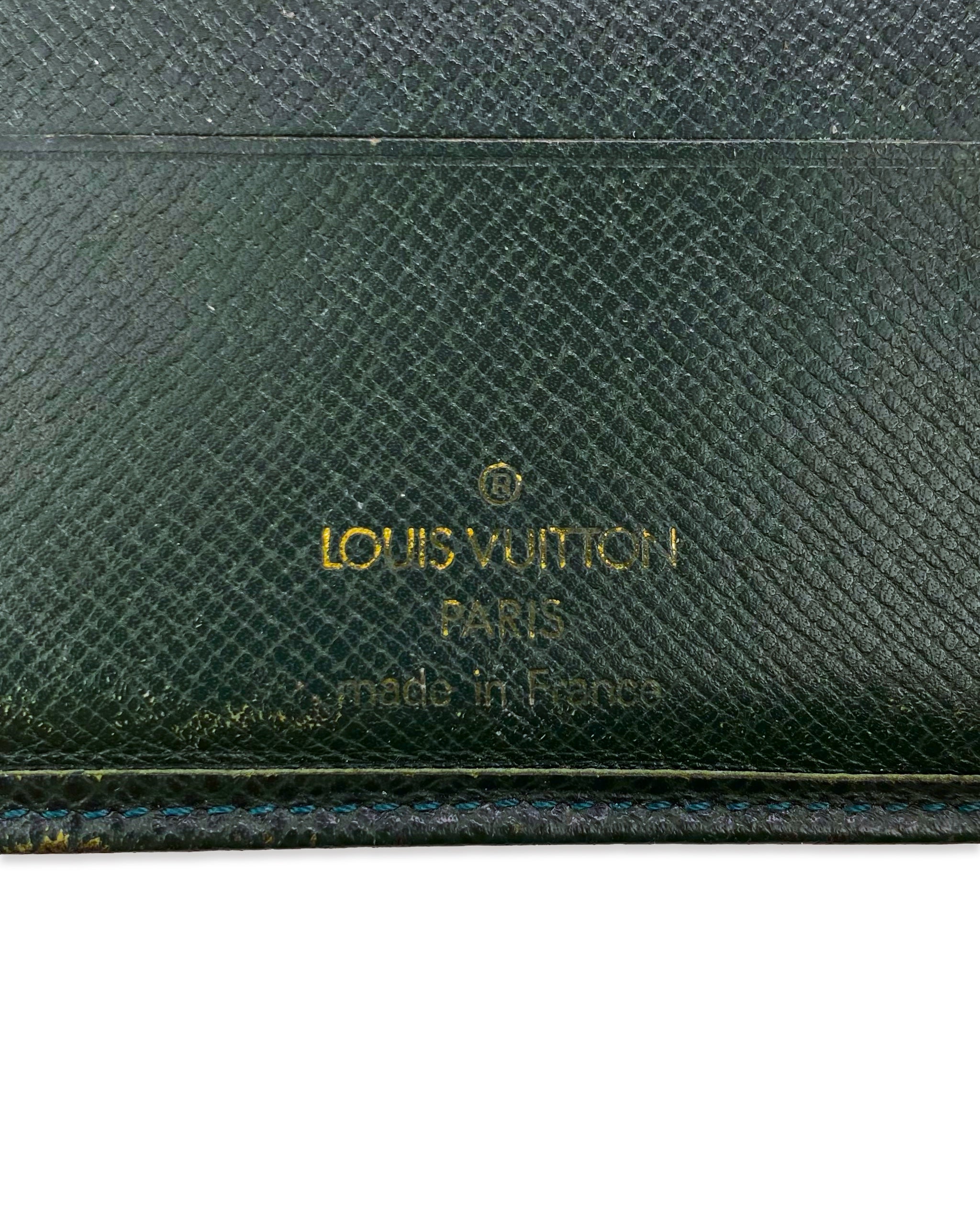 Louis Vuitton Forest Green Embossed Bifold Wallet