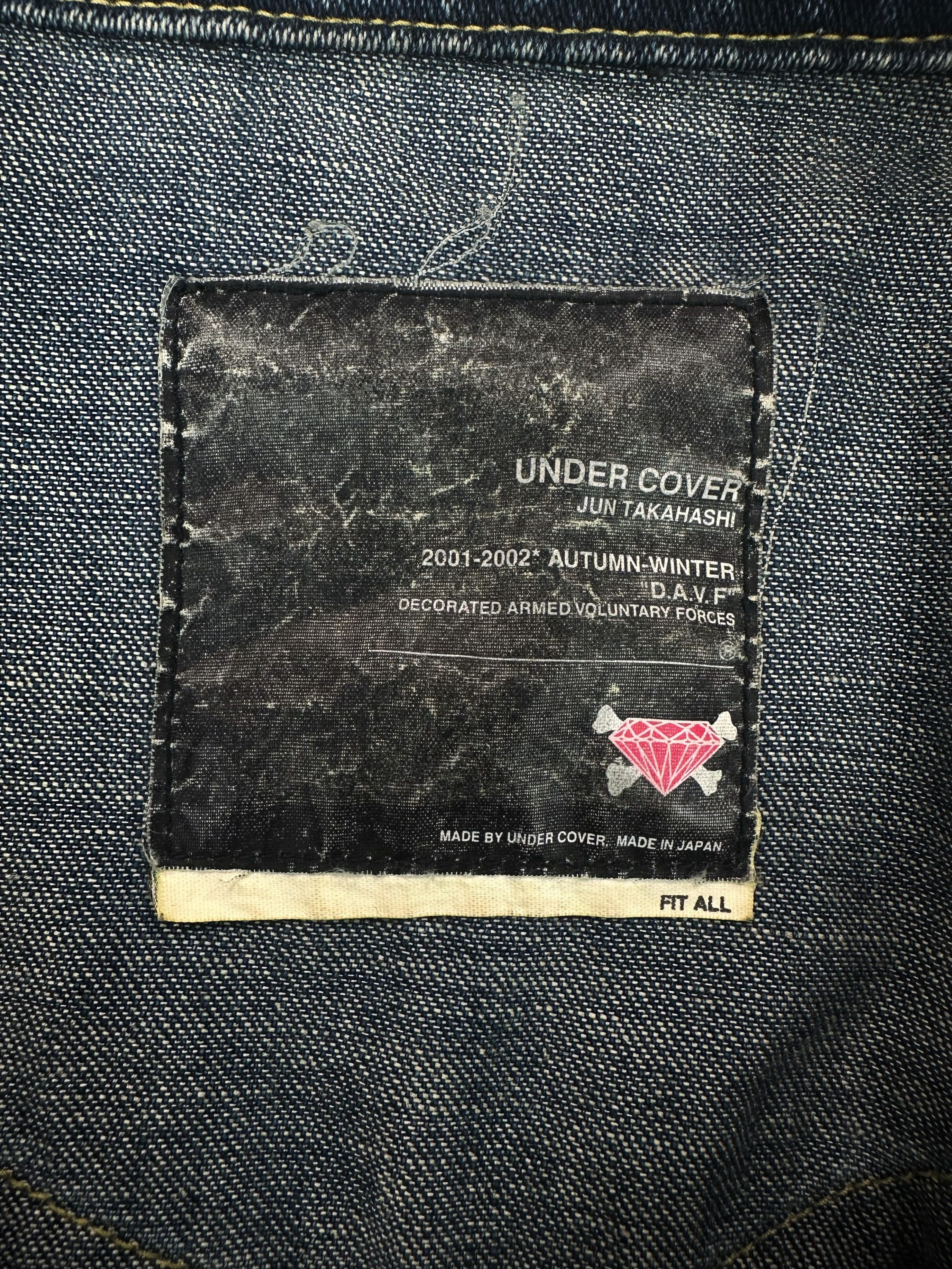 AW01 Undercover D.A.V.F Blue Denim Patched Jacket
