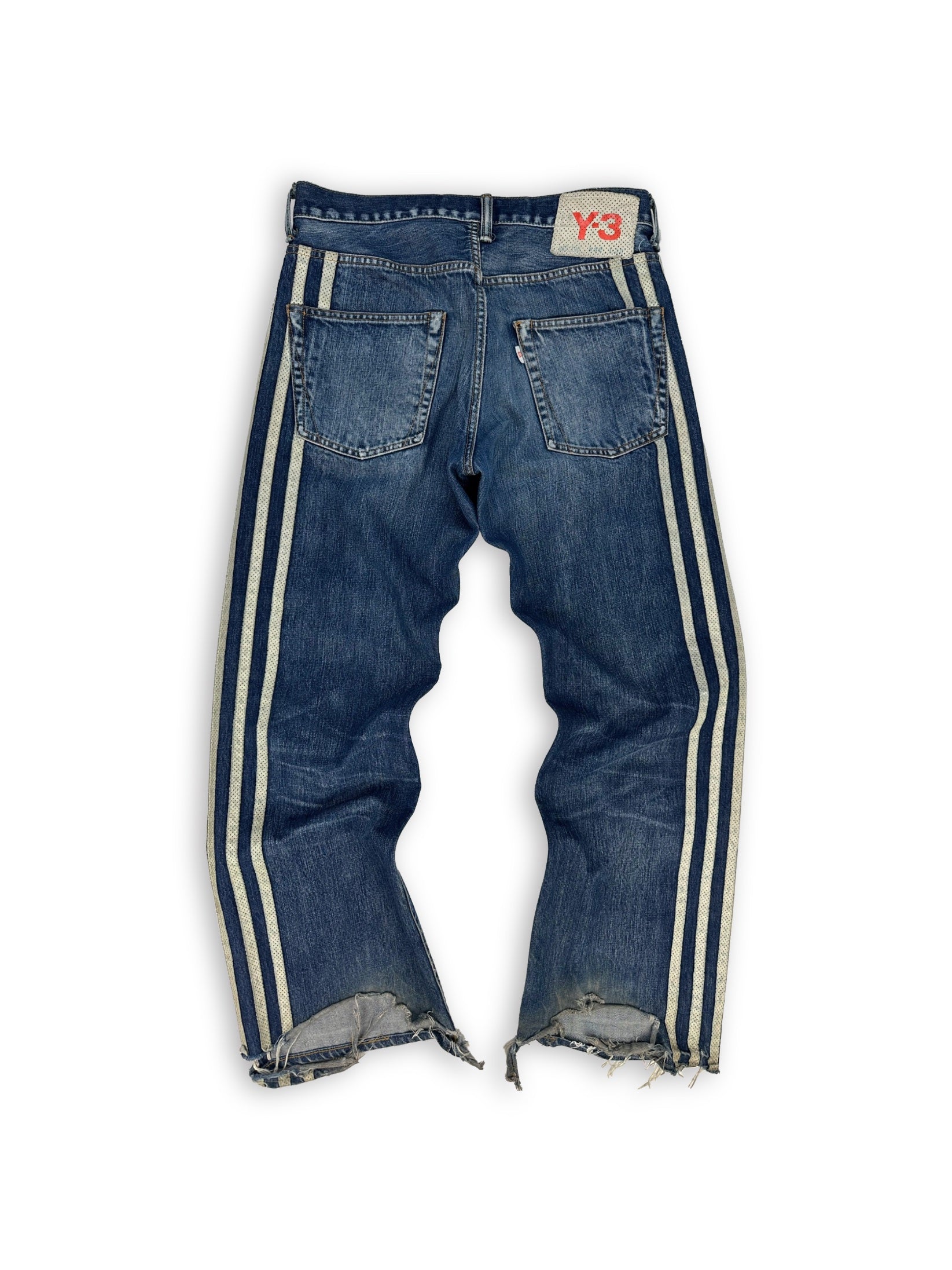 SS04 Yohji Yamamoto Y-3 X Adidas 65/100 ‘Three Stripe’ Spotted Horse Denim