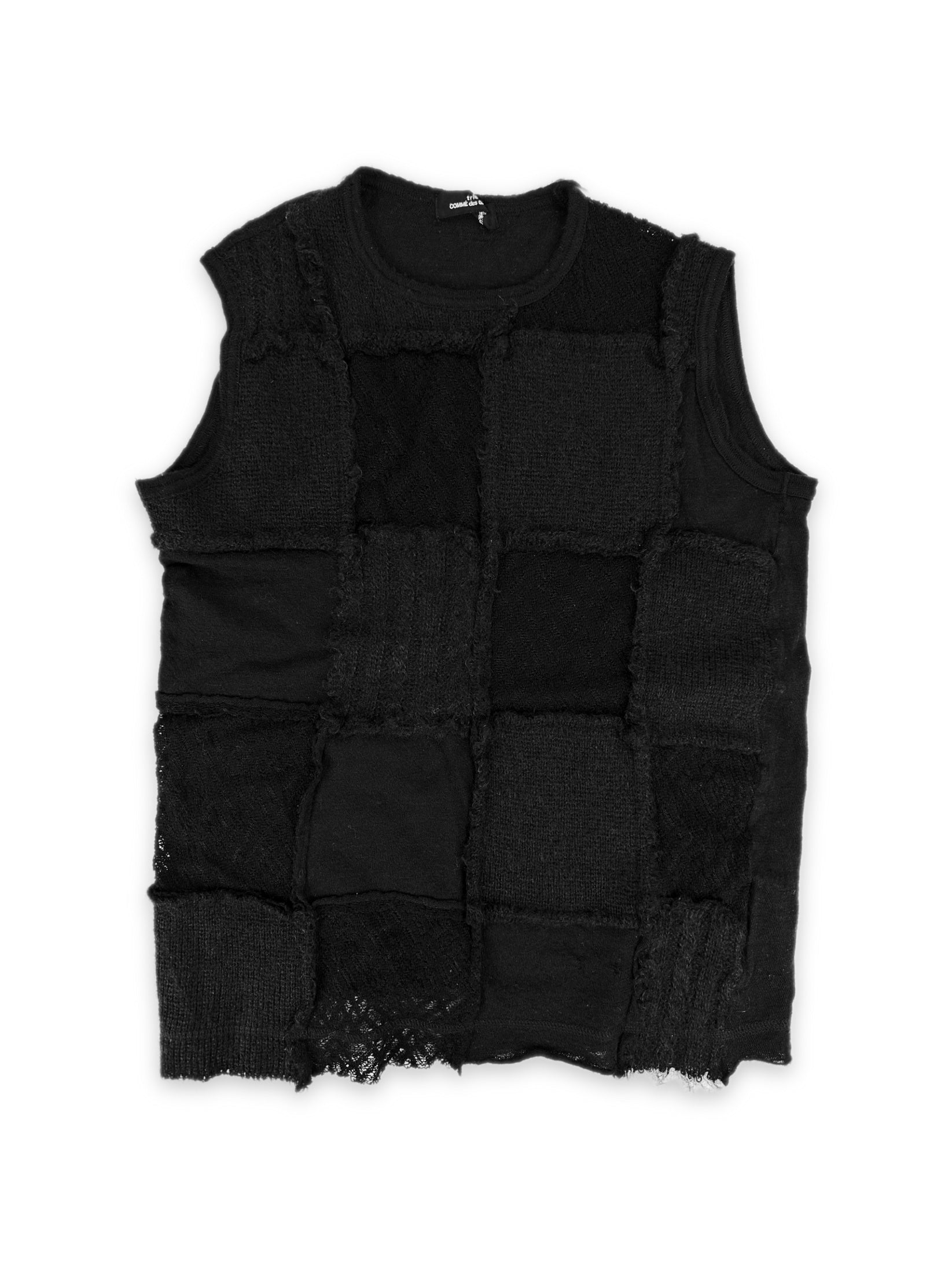 Comme des Garçons Black Patchwork Knitted Tank-top