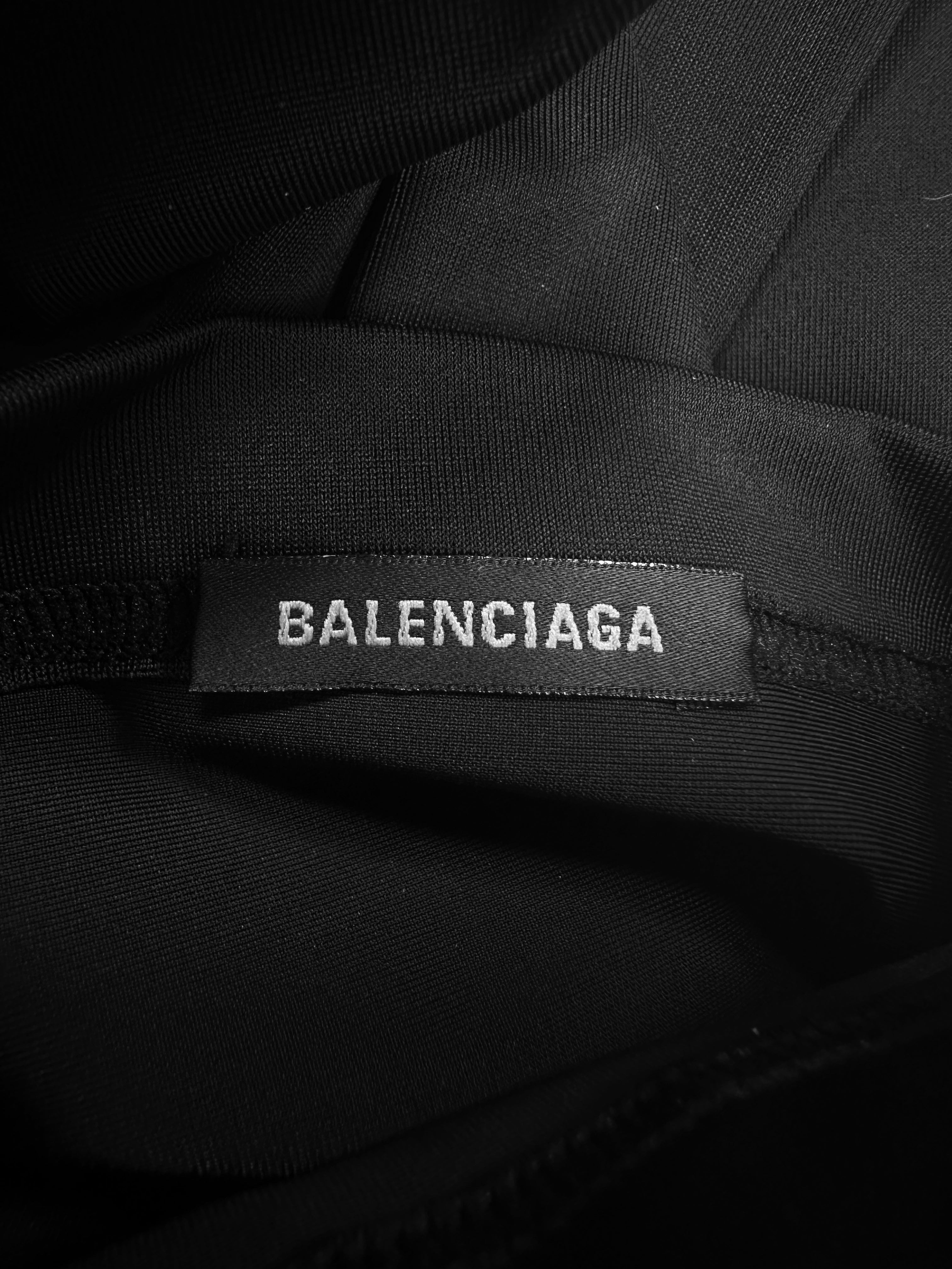Balenciaga ‘Opera’ Long Black Embroidered Logo Gloves