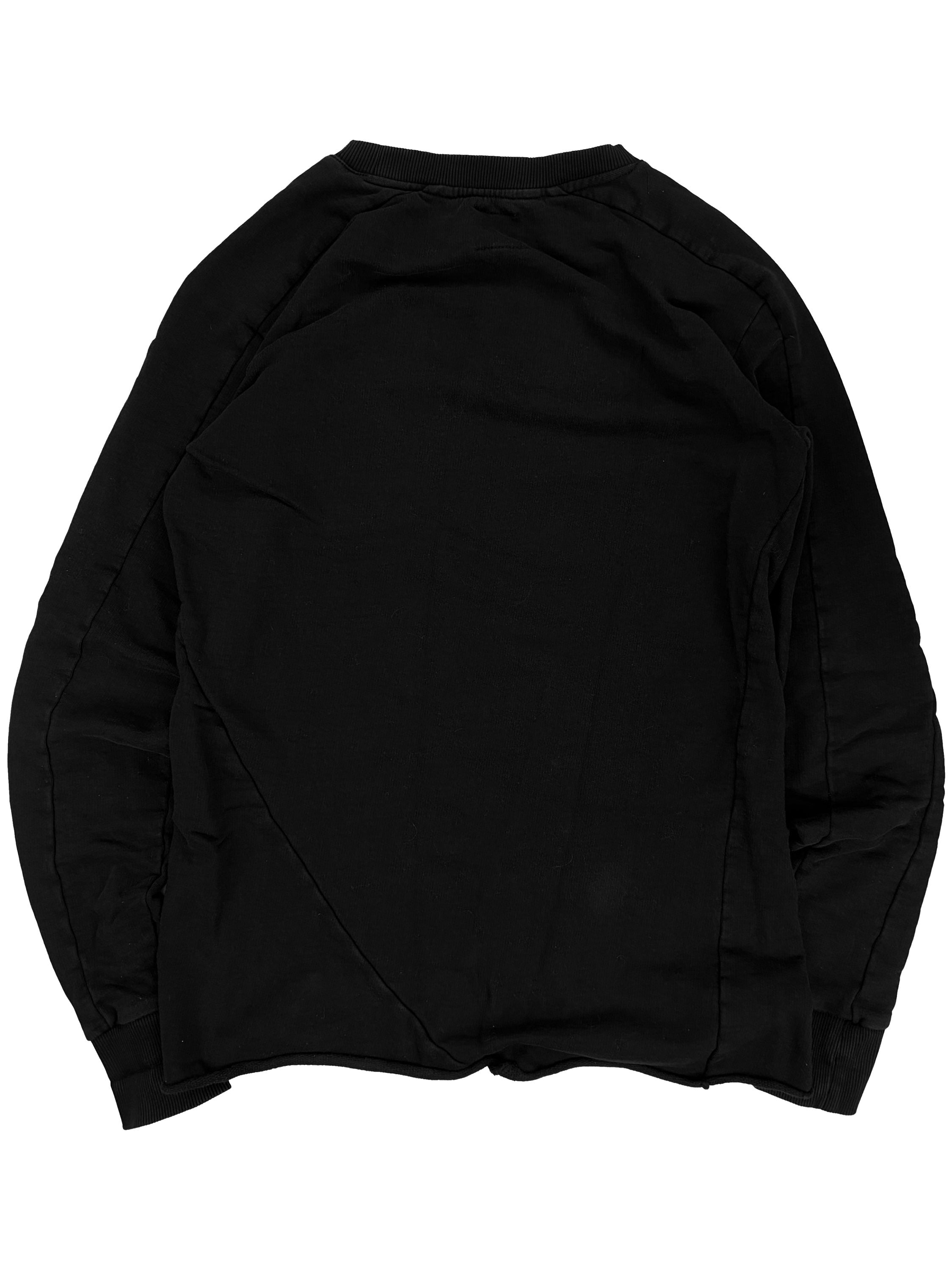 Throm Krom Asymmetric Black Essential Ribbed Crewneck