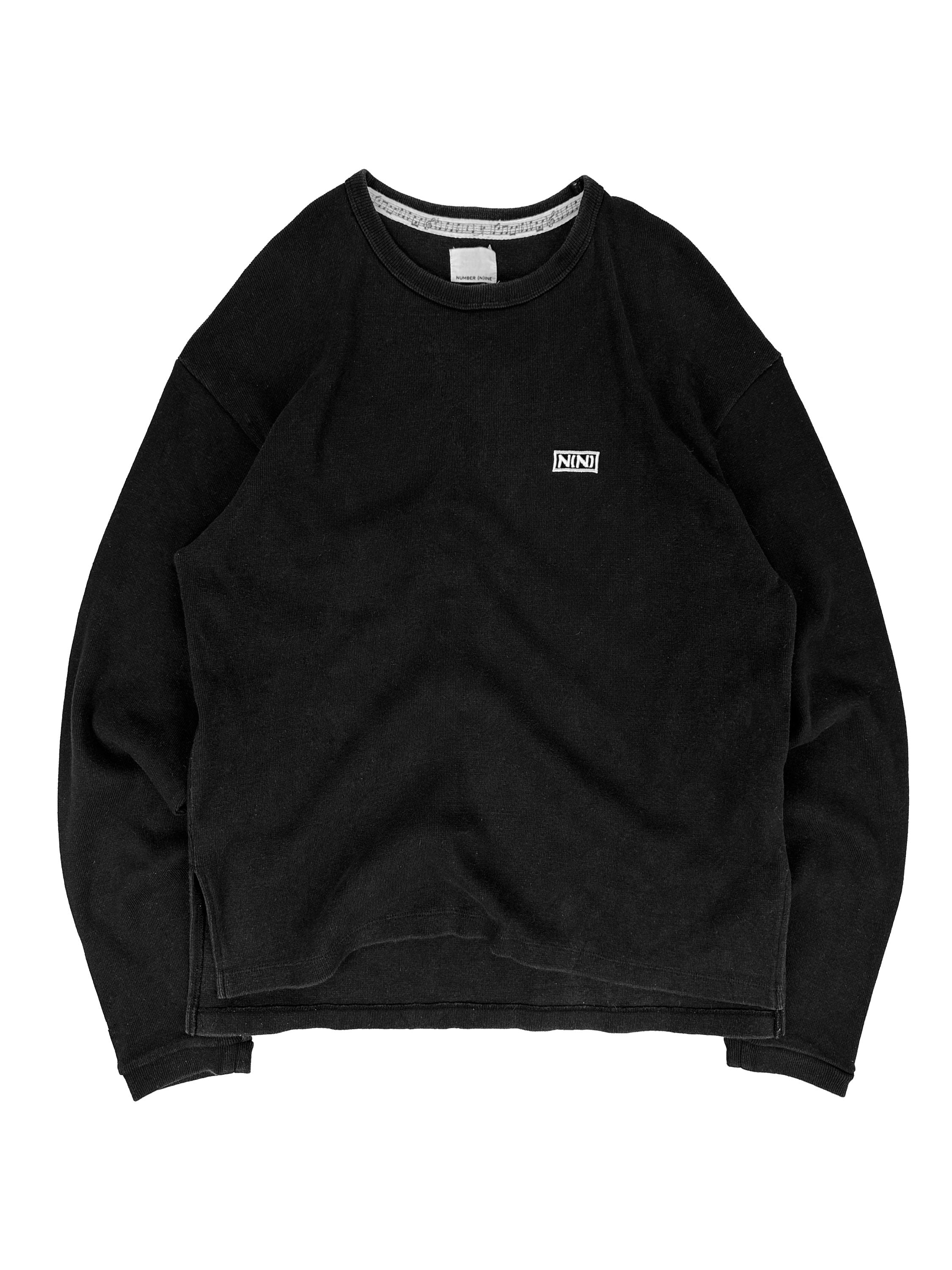 Number (N)ine Black Embroidered Logo Crewneck