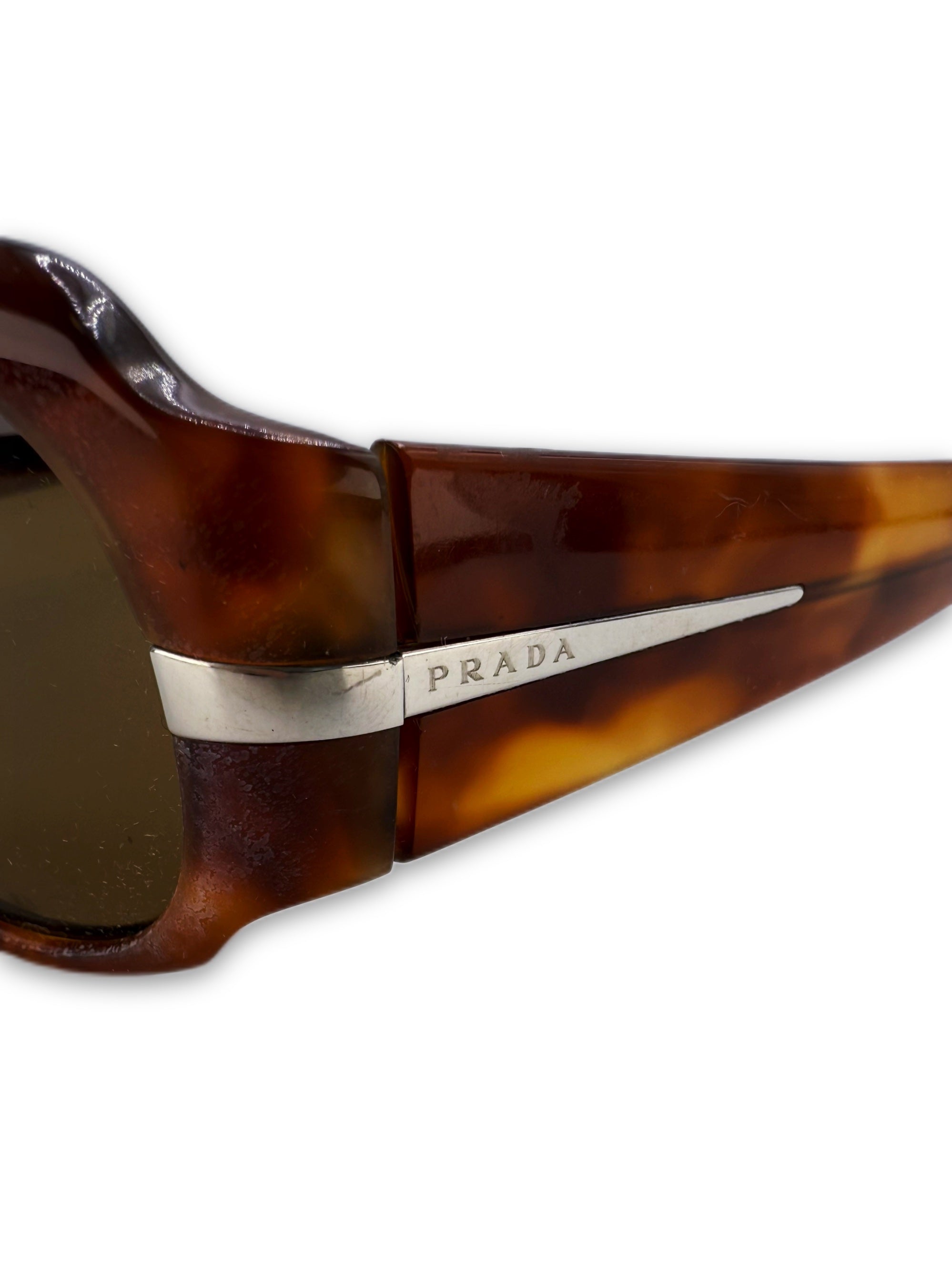 Prada Tortoise Shell Oval Frame Tinted Sunglasses