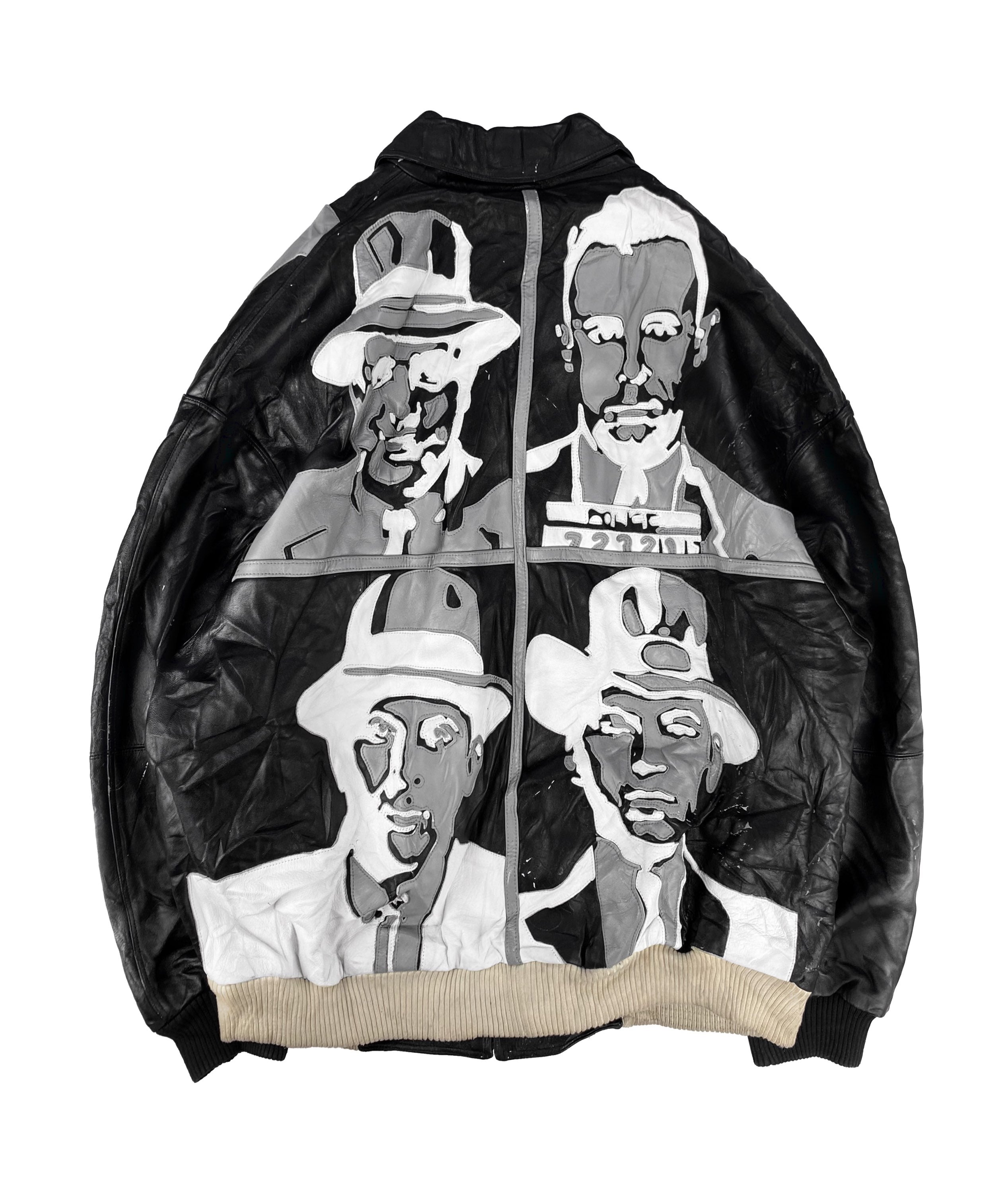 90s Pelle Pelle ‘Mugshot’ Mafia Two Tone Leather Jacket