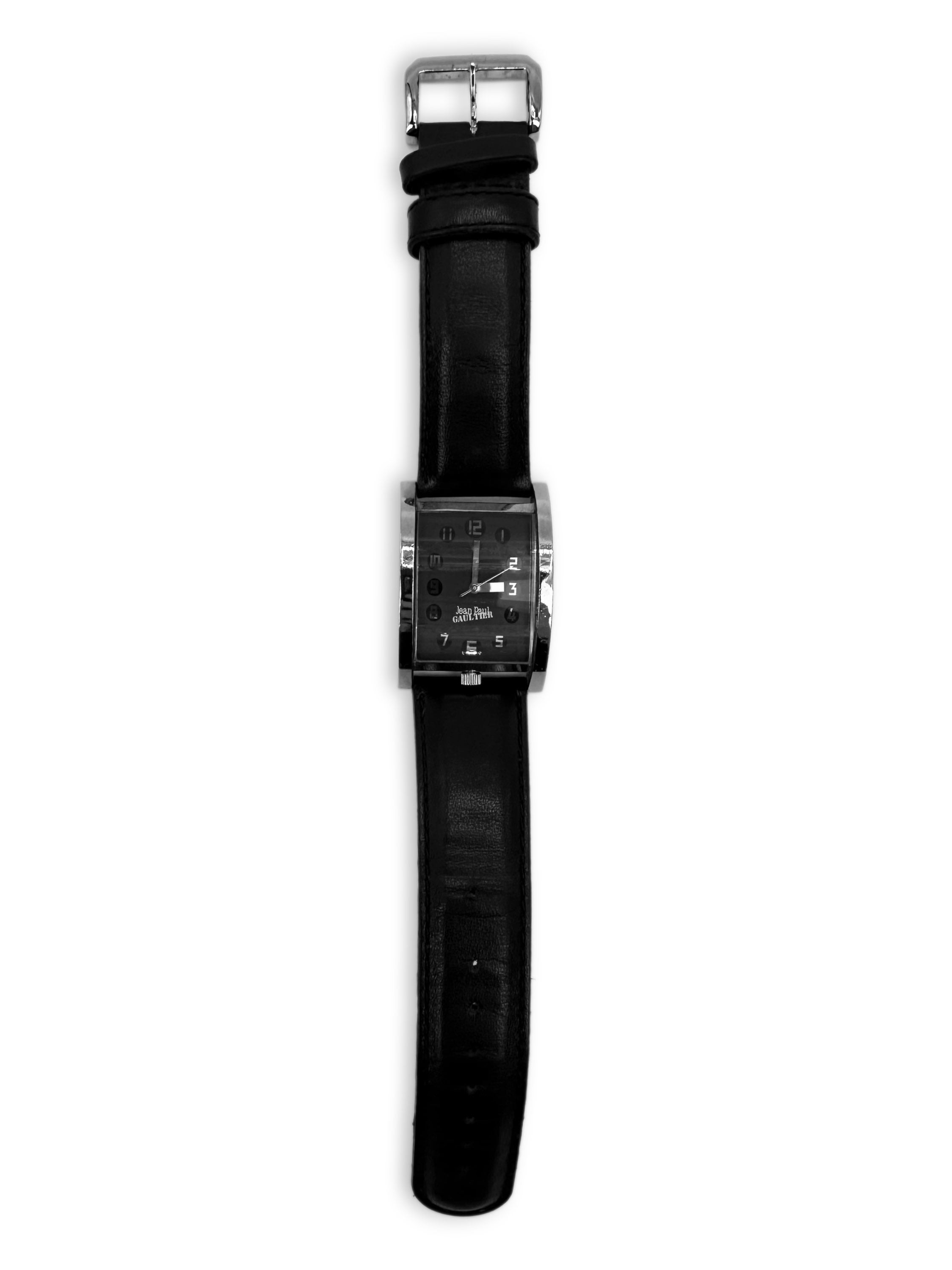 Jean Paul Gaultier Leather Rouded Face Wristwatch