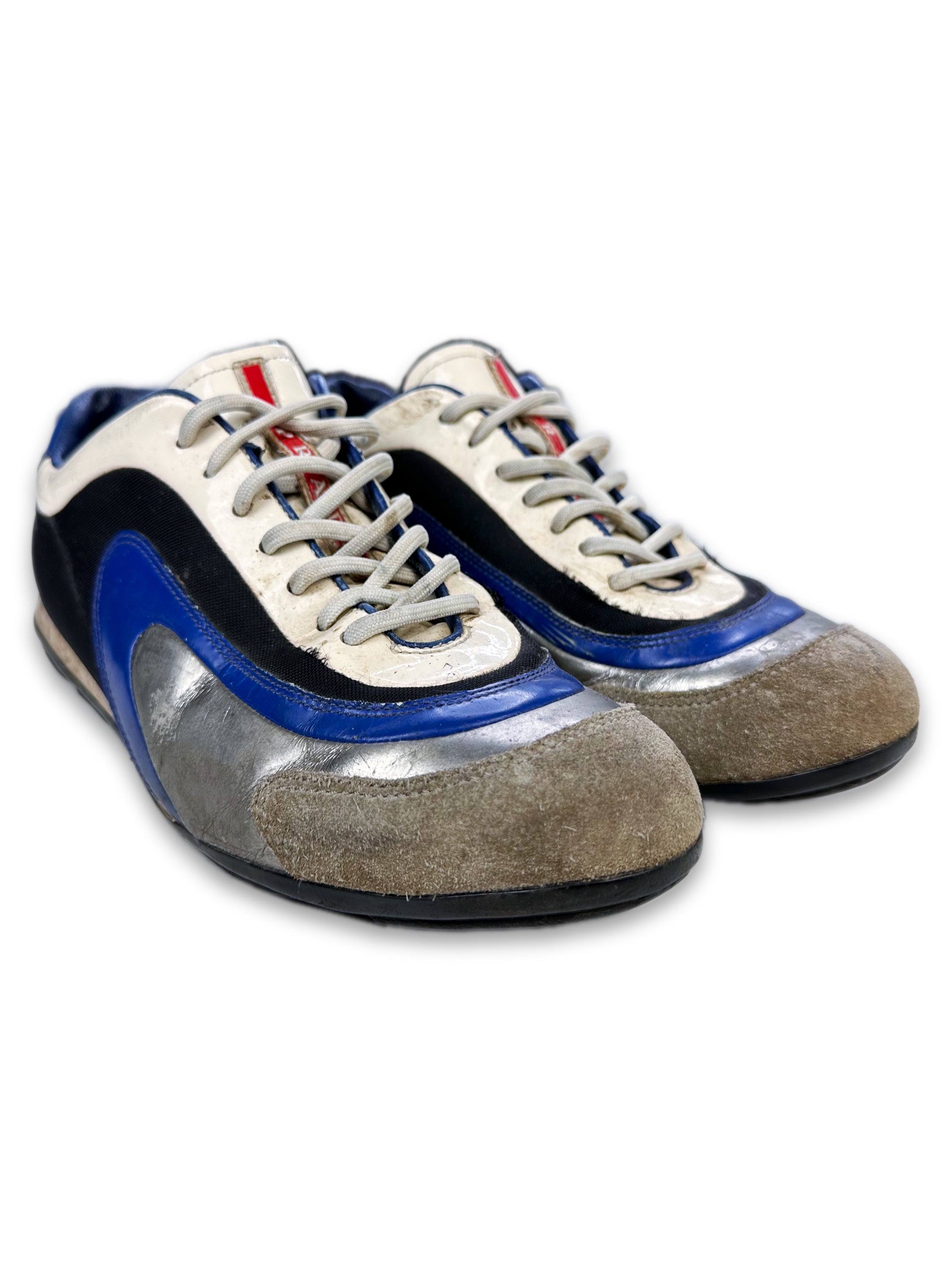 00s Prada Linea Rossa Leather Red Tab Sneakers