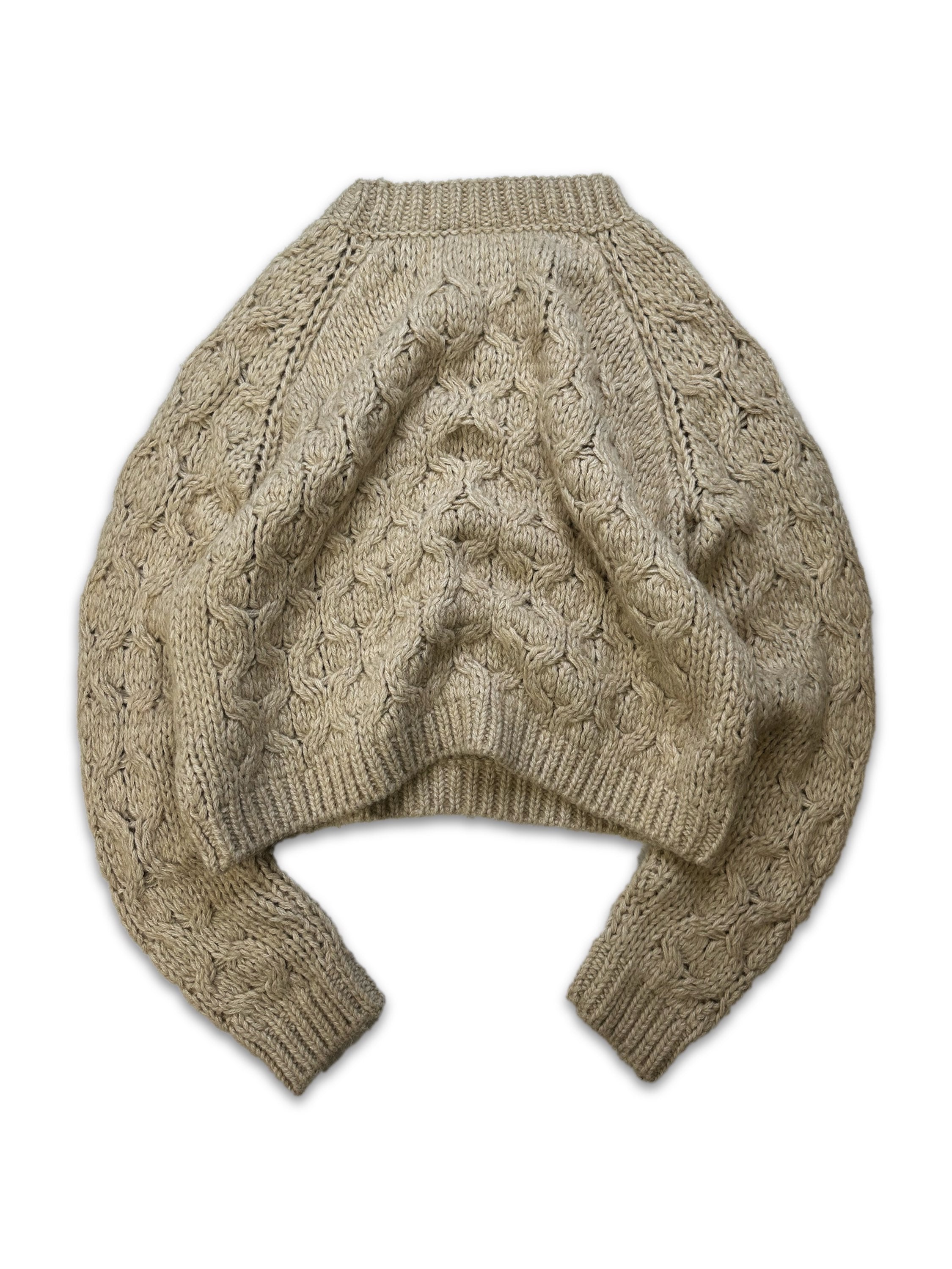 Acne Studios Heavy Weight ‘Cropped’ Knit Cream Sweater