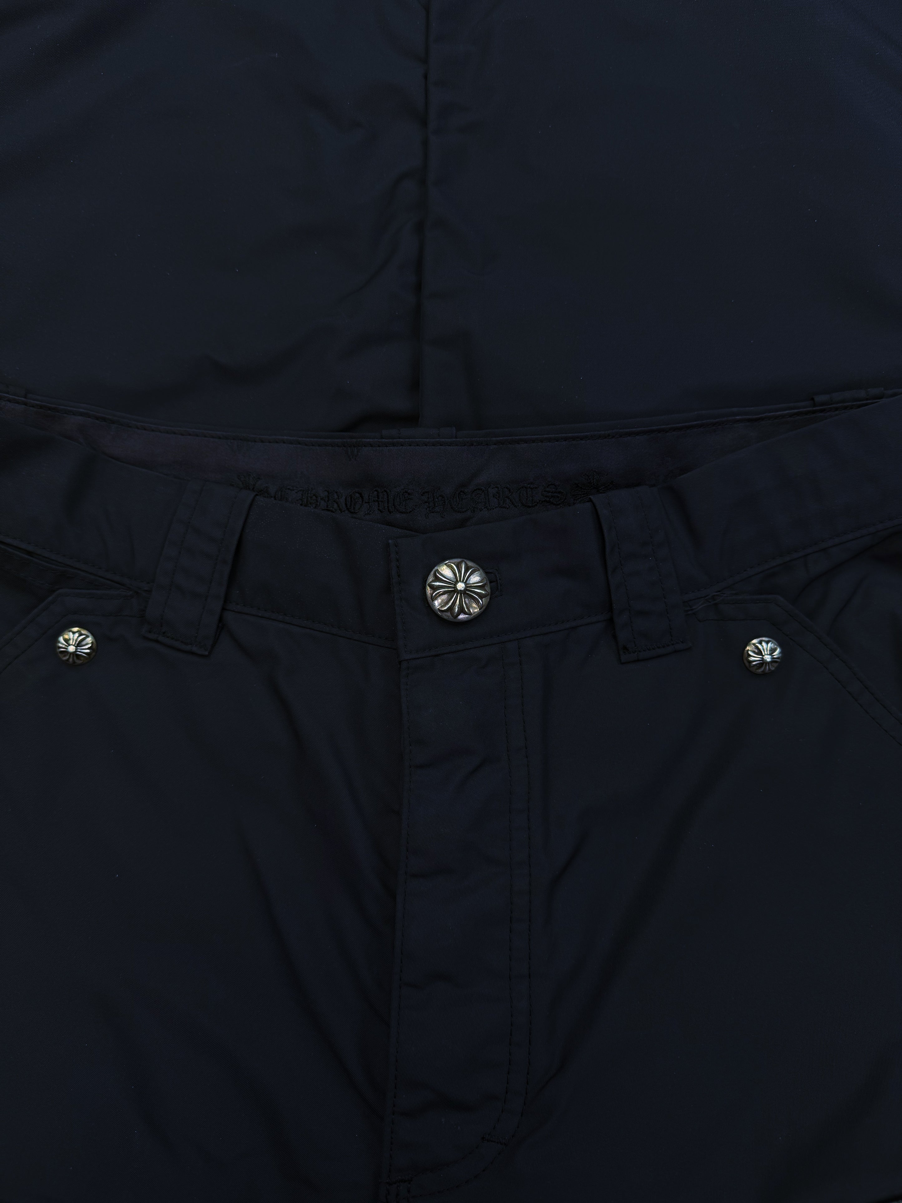 Chrome Hearts Carpenter Cross Patch Double Knee Leather Pants