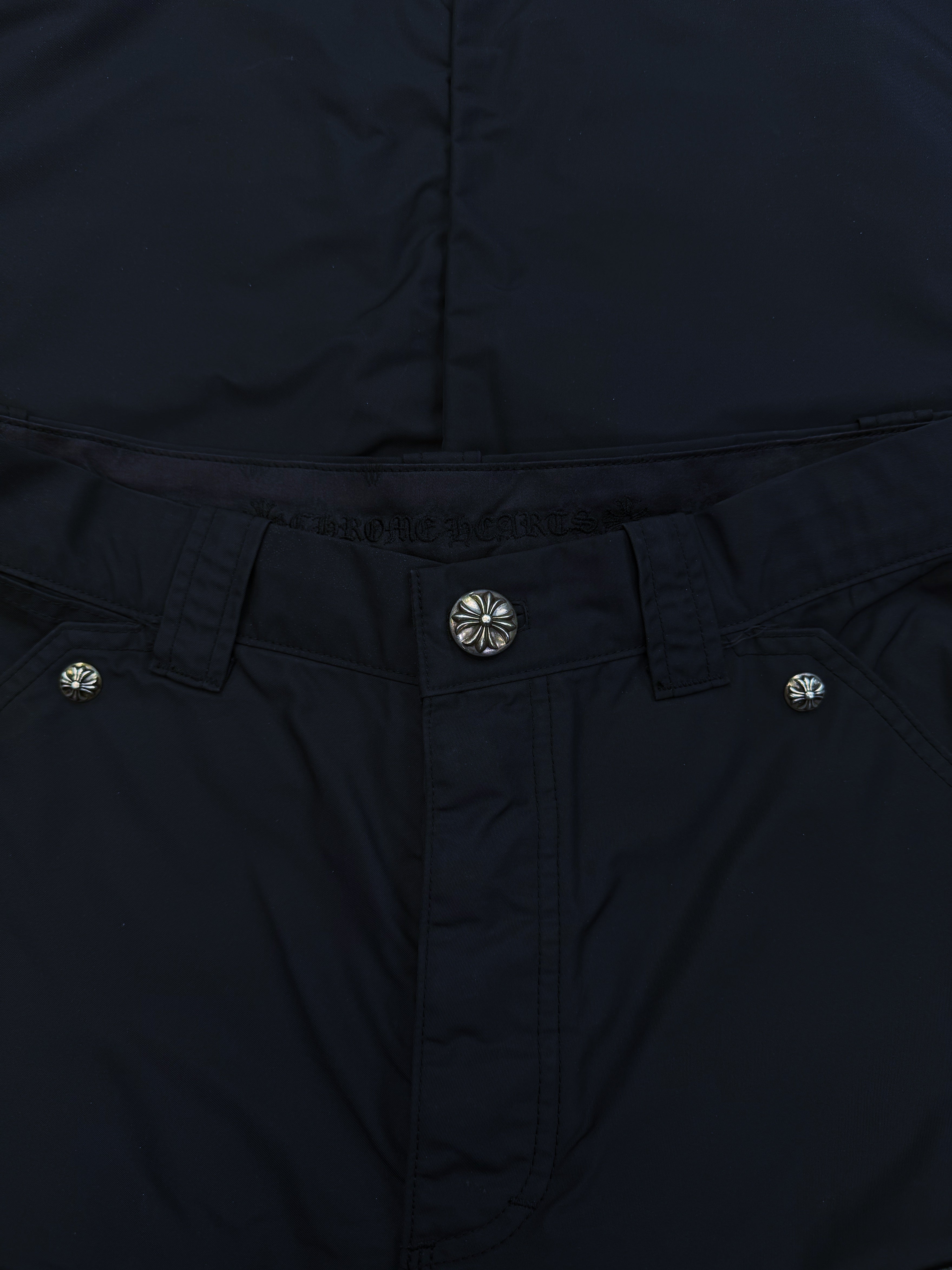 Chrome Hearts Carpenter Cross Patch Double Knee Leather Pants