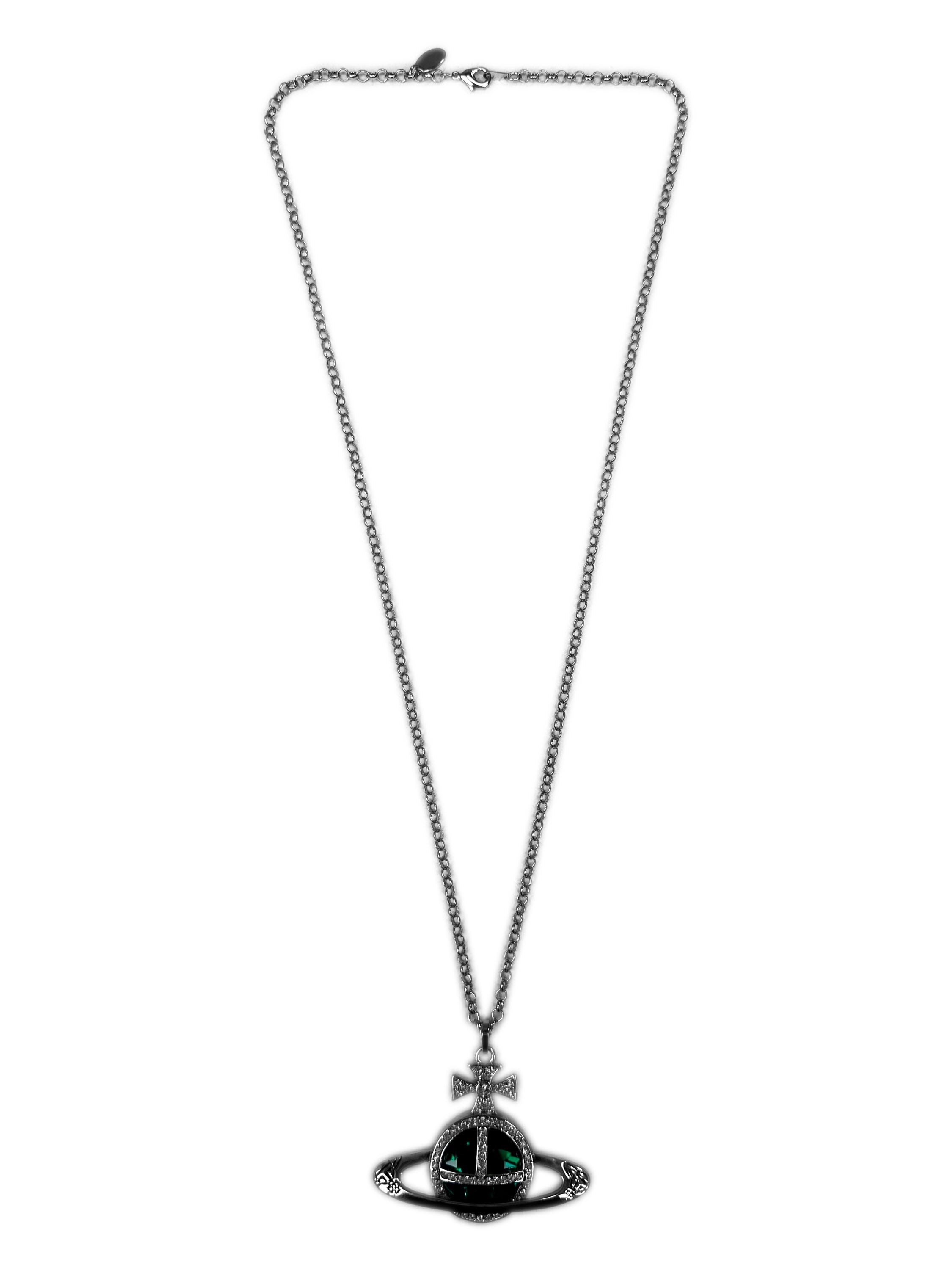 Vivienne Westwood ‘Orb’ Pendant Silver Swarovski Crystal Necklace