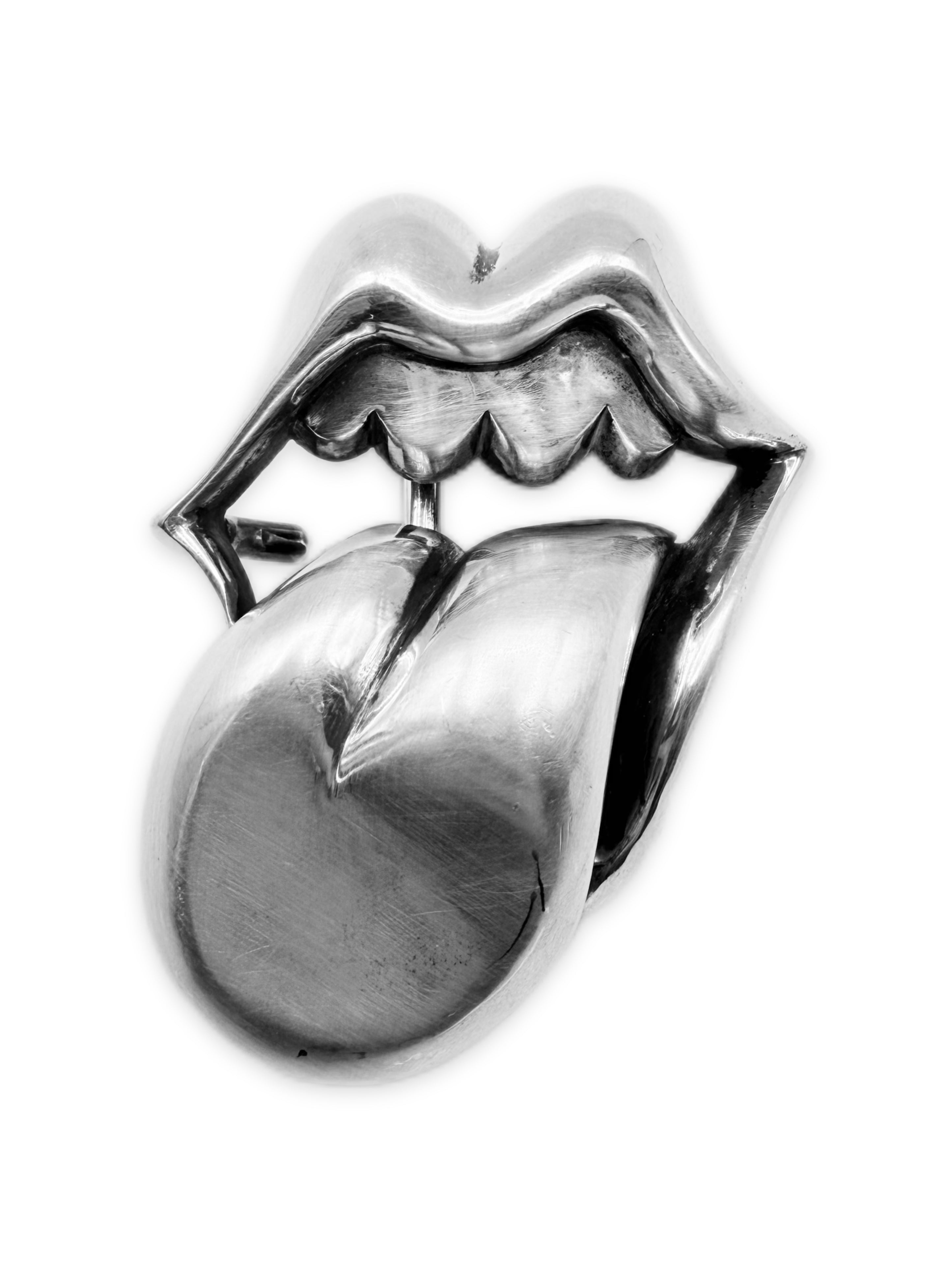 Chrome Hearts  ‘Tongue & Lips’ Rolling Stones .925 Silver Belt Buckle