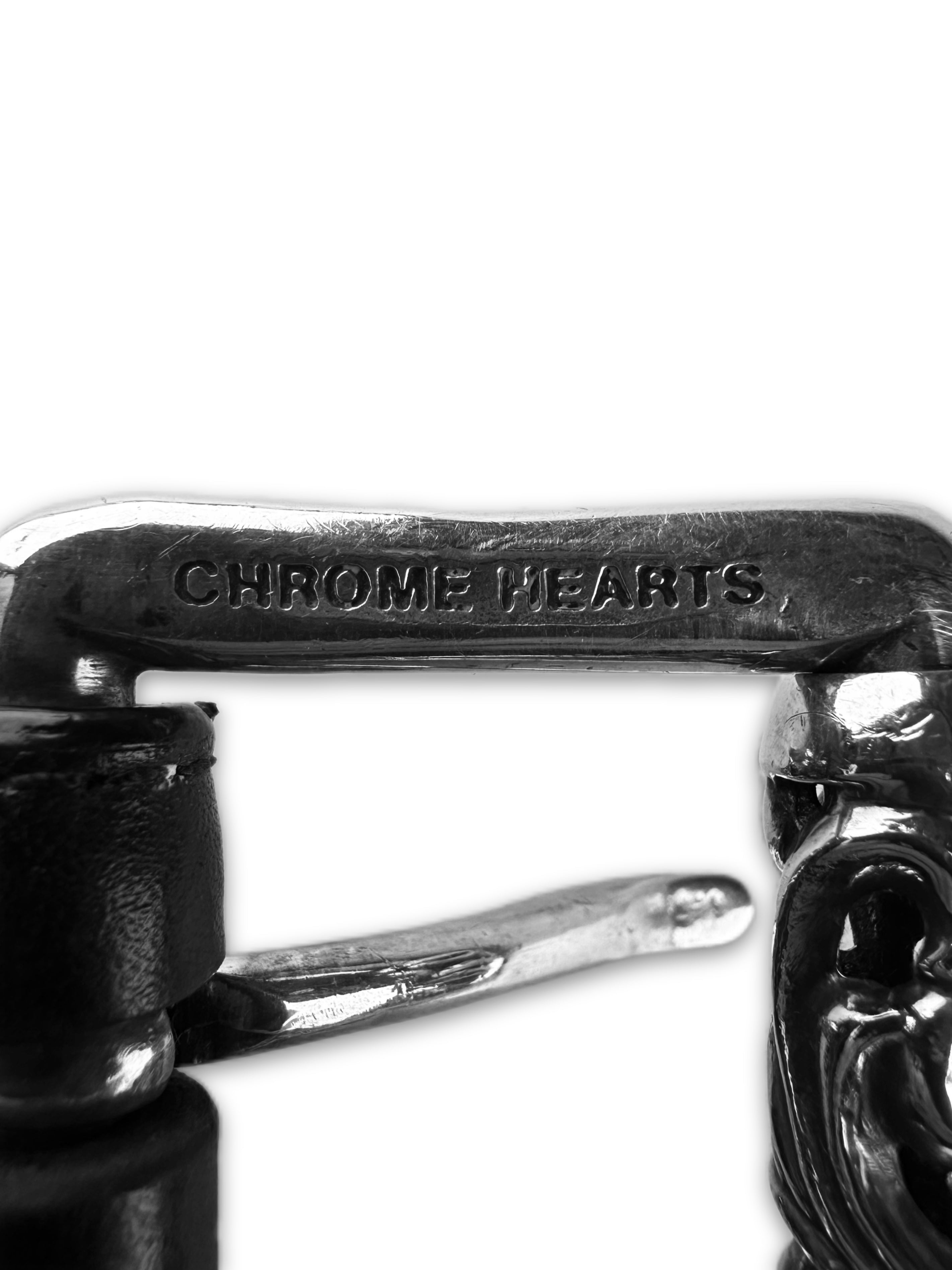 Chrome Hearts ‘Double Roller’ Black Leather Eyelet Belt