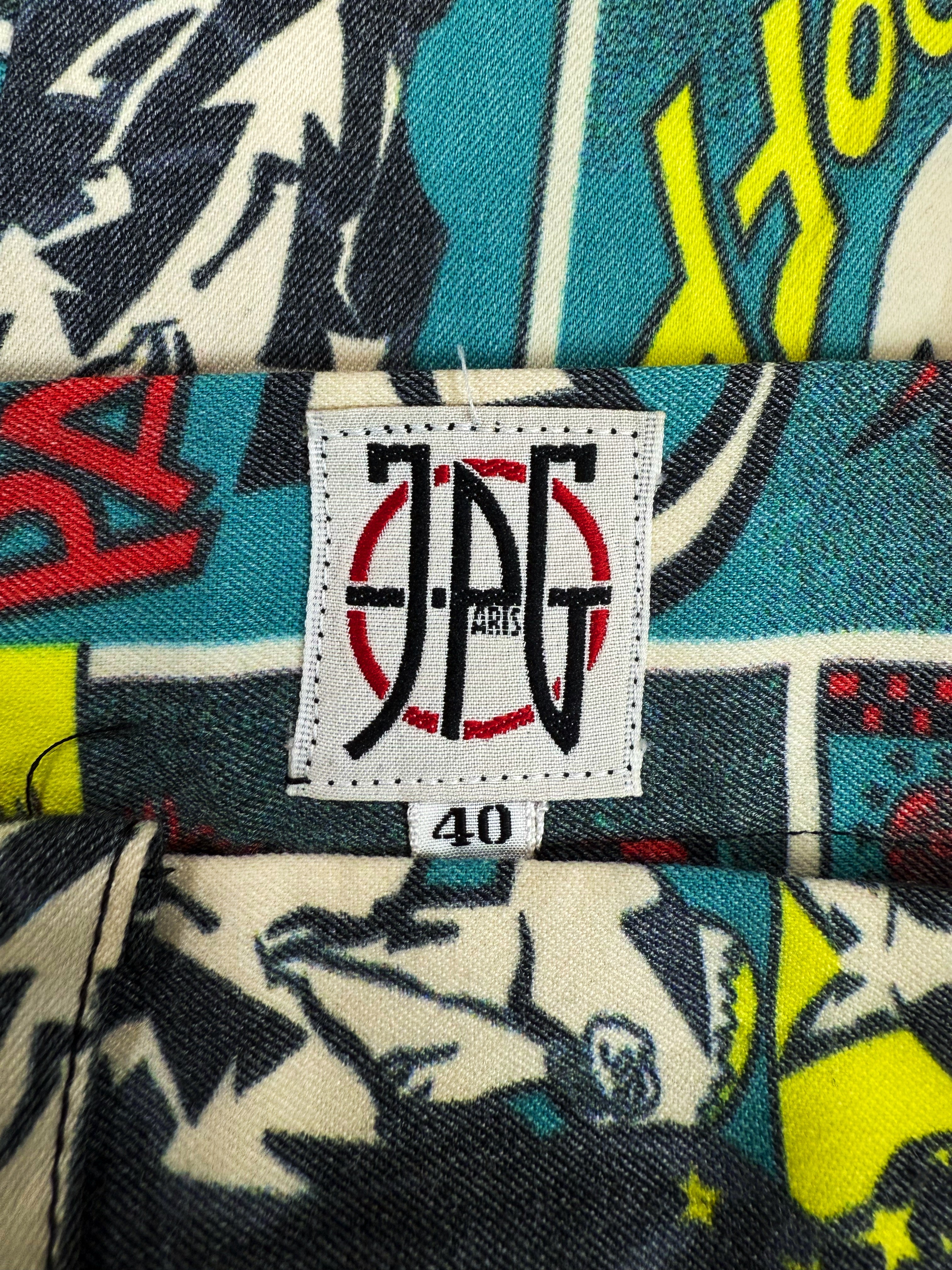 AW95 Jean Paul Gaultier ‘Comic’ Print Boot Cut Pants