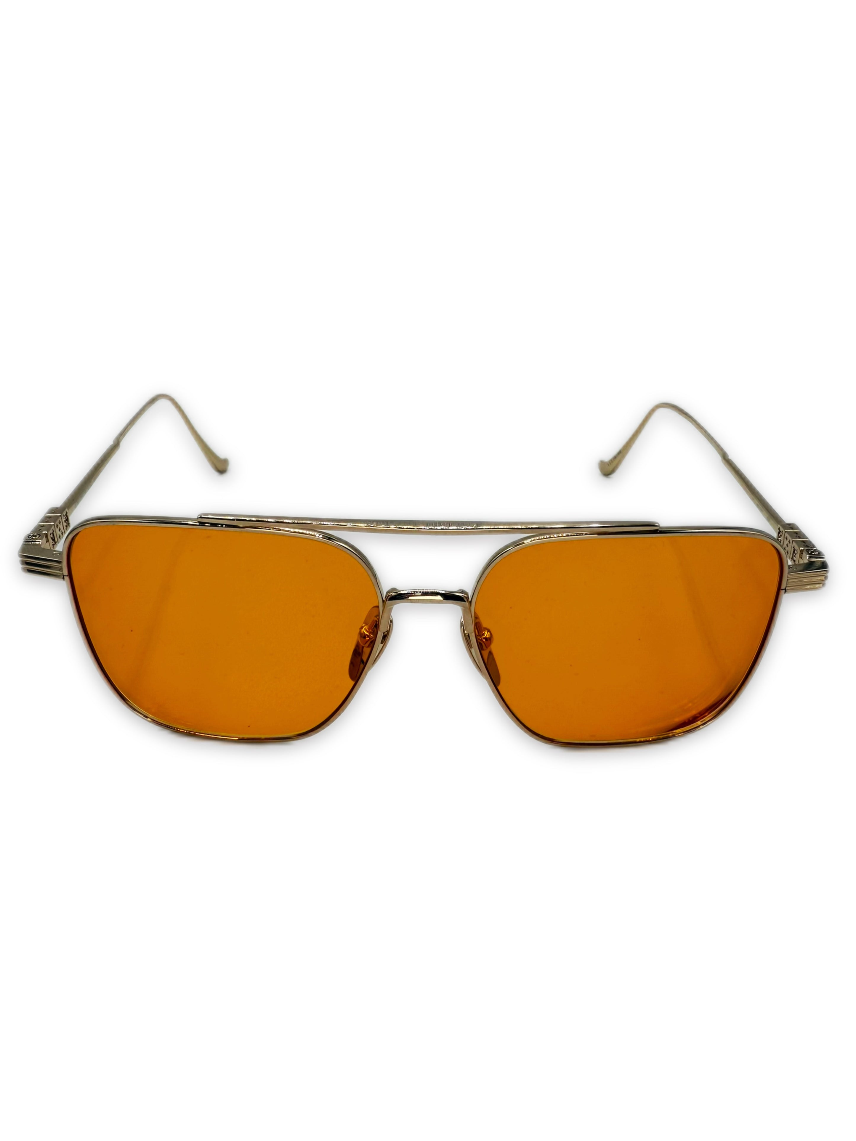 Chrome Hearts ‘AM’ Dice Gold Plated Aviator Prescription Glasses