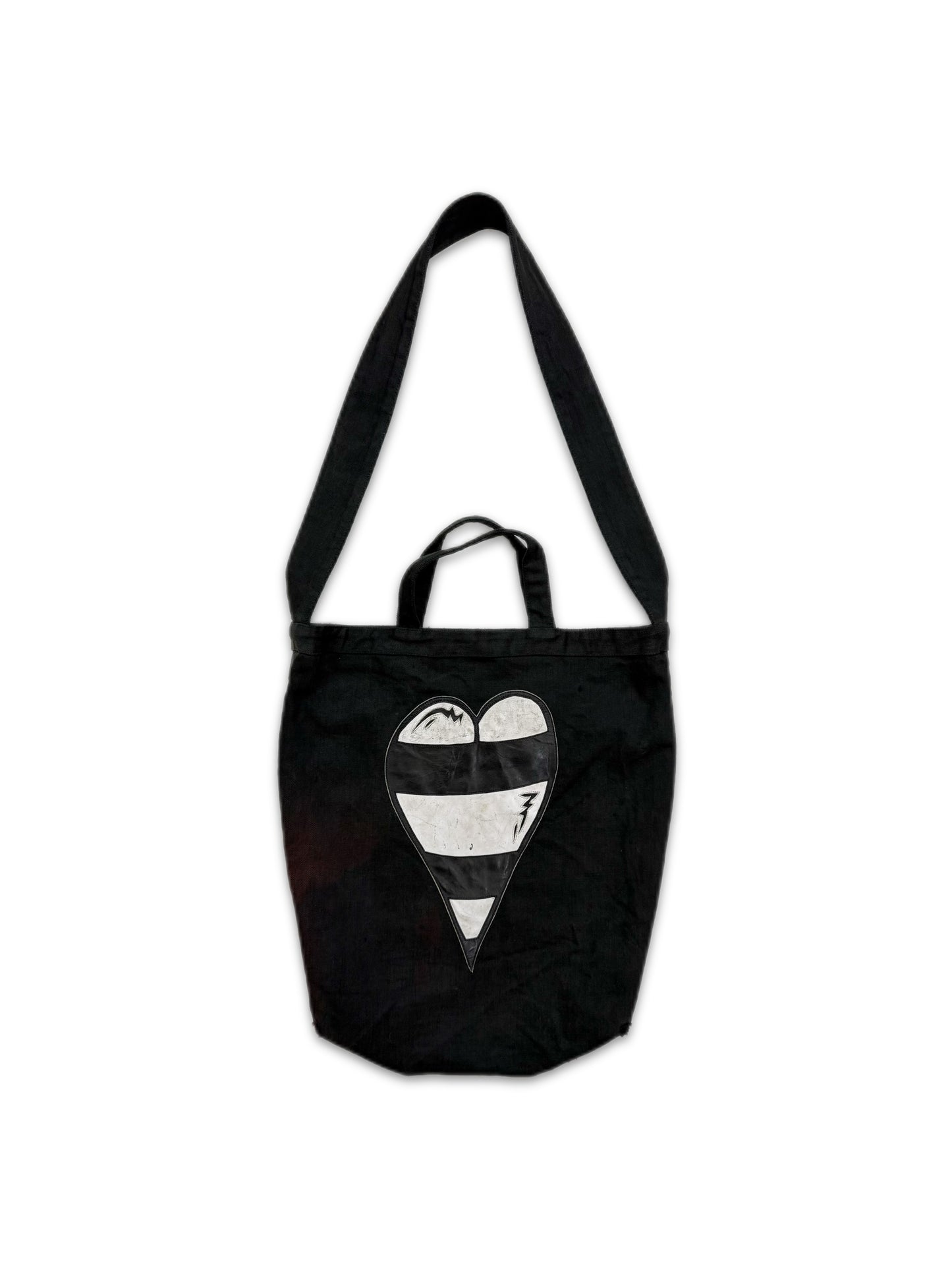 Chrome Hearts x Matty Boy Leather Striped Heart Patch Shoulder Bag