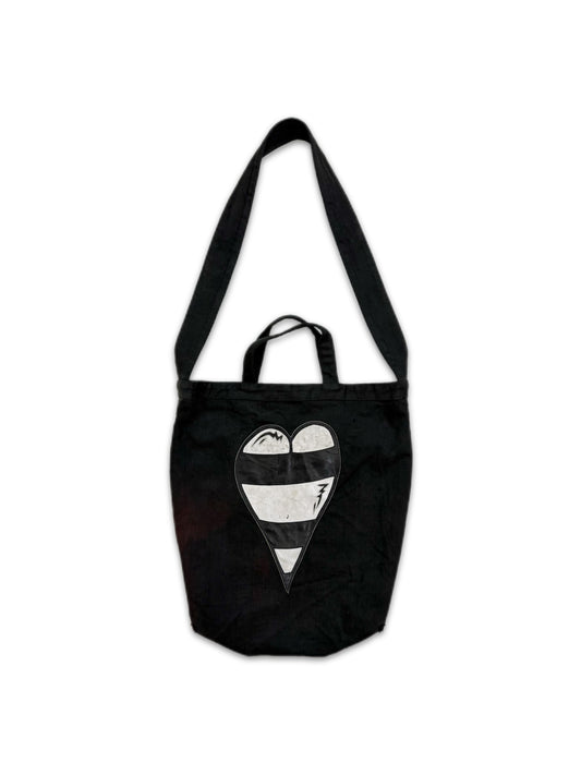 Chrome Hearts x Matty Boy Leather Striped Heart Patch Shoulder Bag