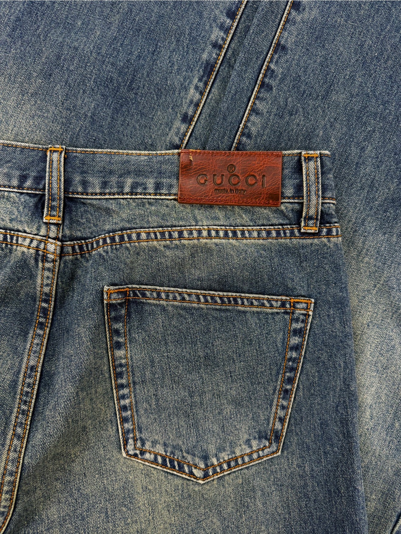 SS26 Gucci by Demna Gvasalia Horsebit Blue Wash Boot Cut Denim Jeans