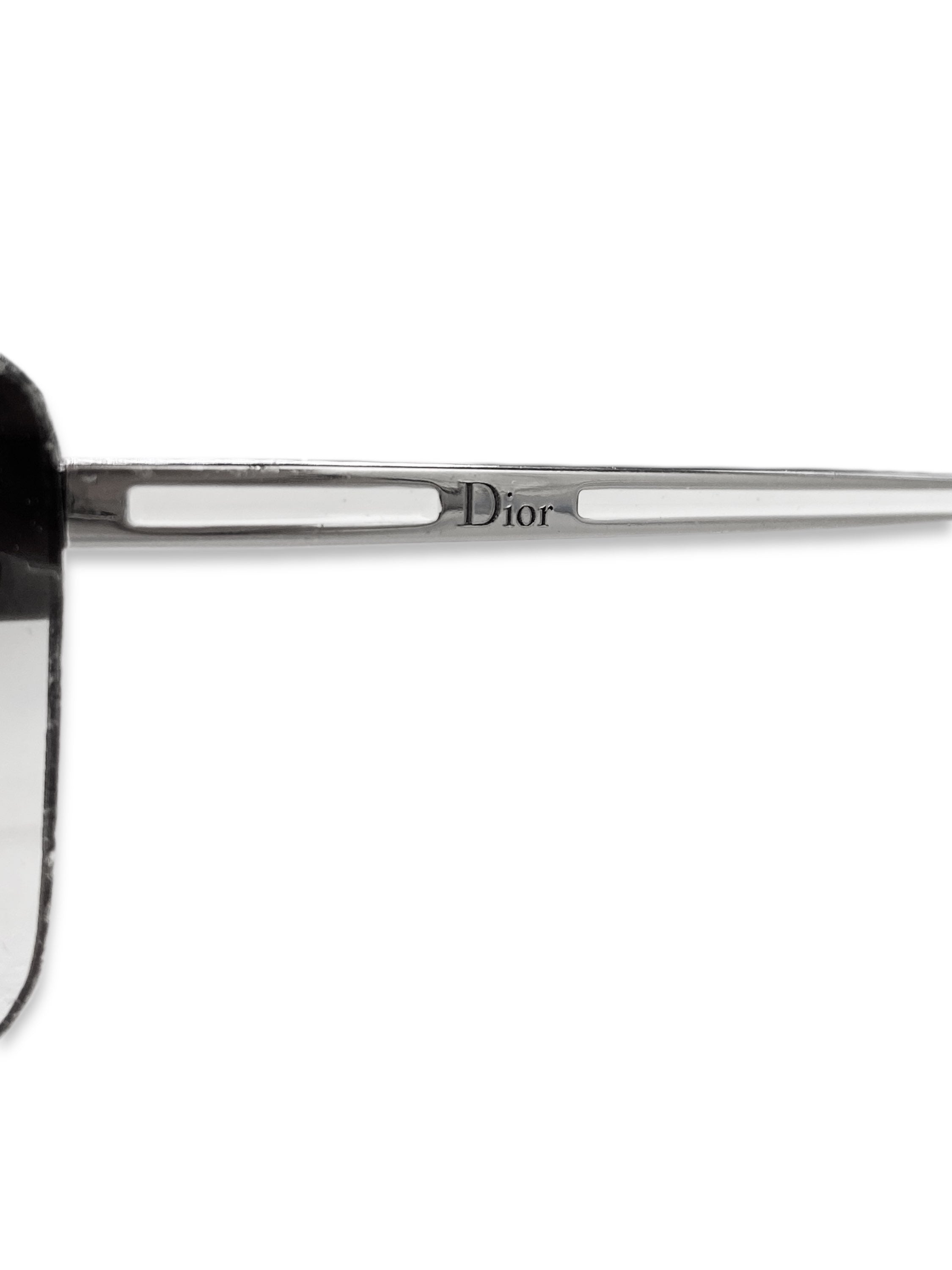 Dior Heart Motif Gradient Tint Metallic Rounded Sunglasses