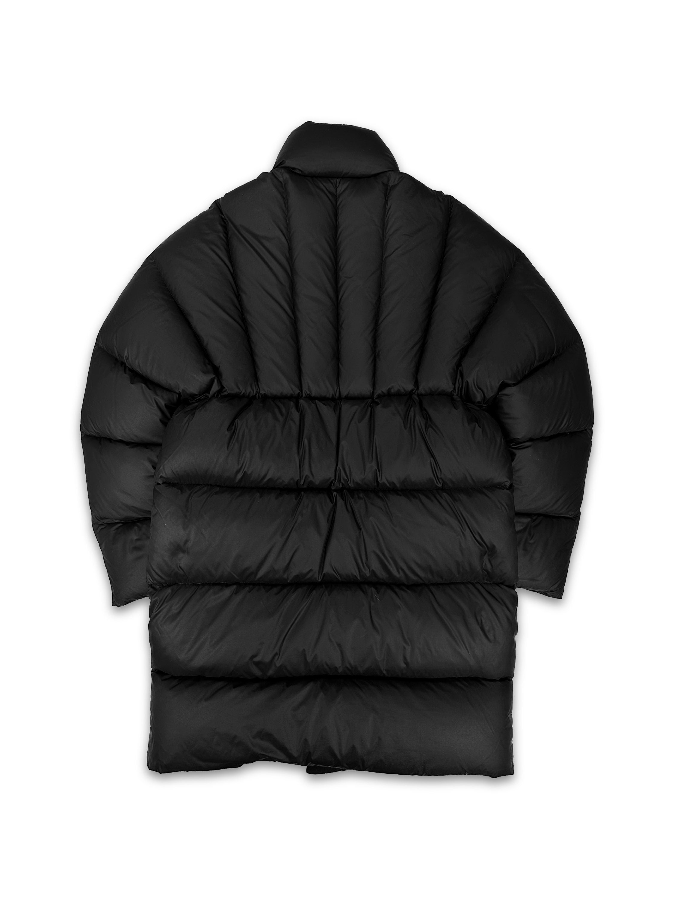 Acne Studios Black Down Fill Full Length Puffer Trench Coat