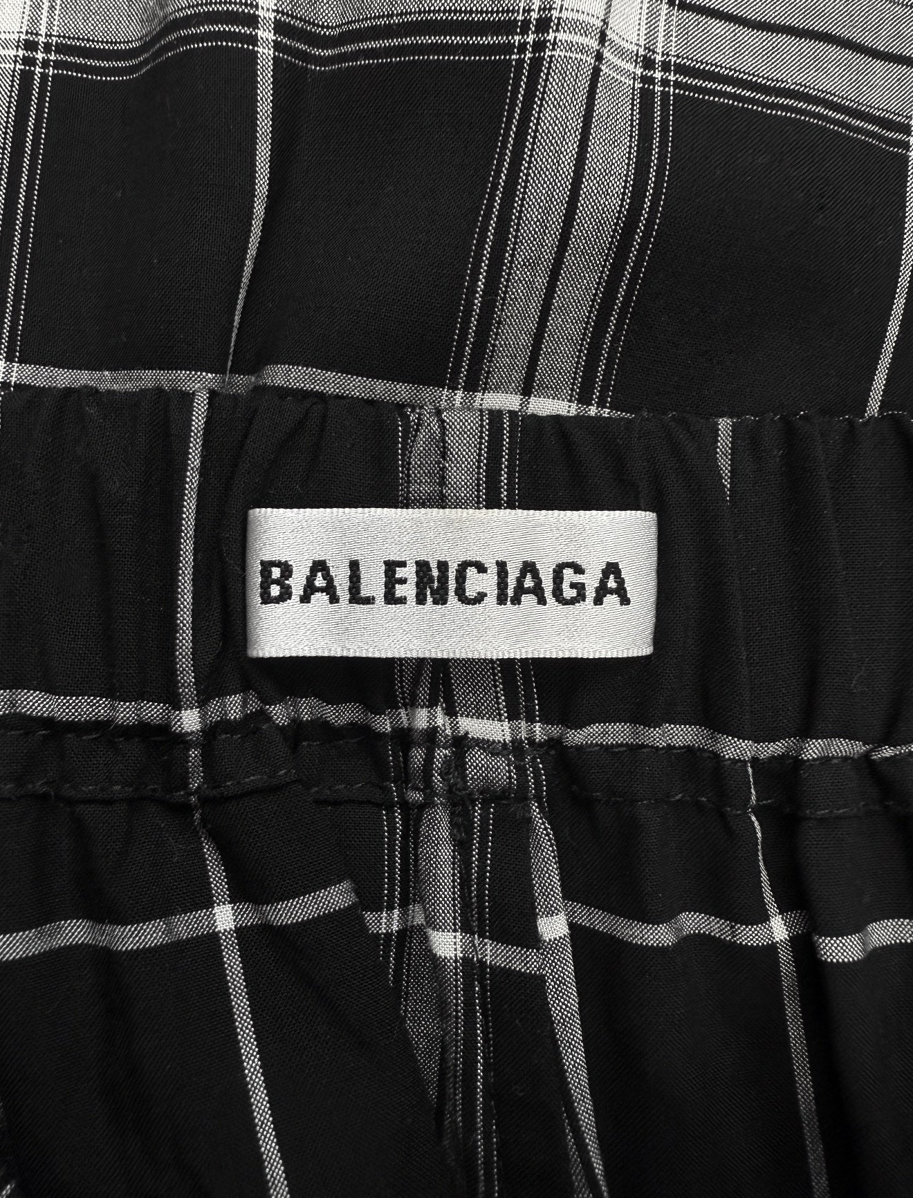 Balenciaga Plaid ‘Flannel’ Wide Cut Elasticated Baggy Pants