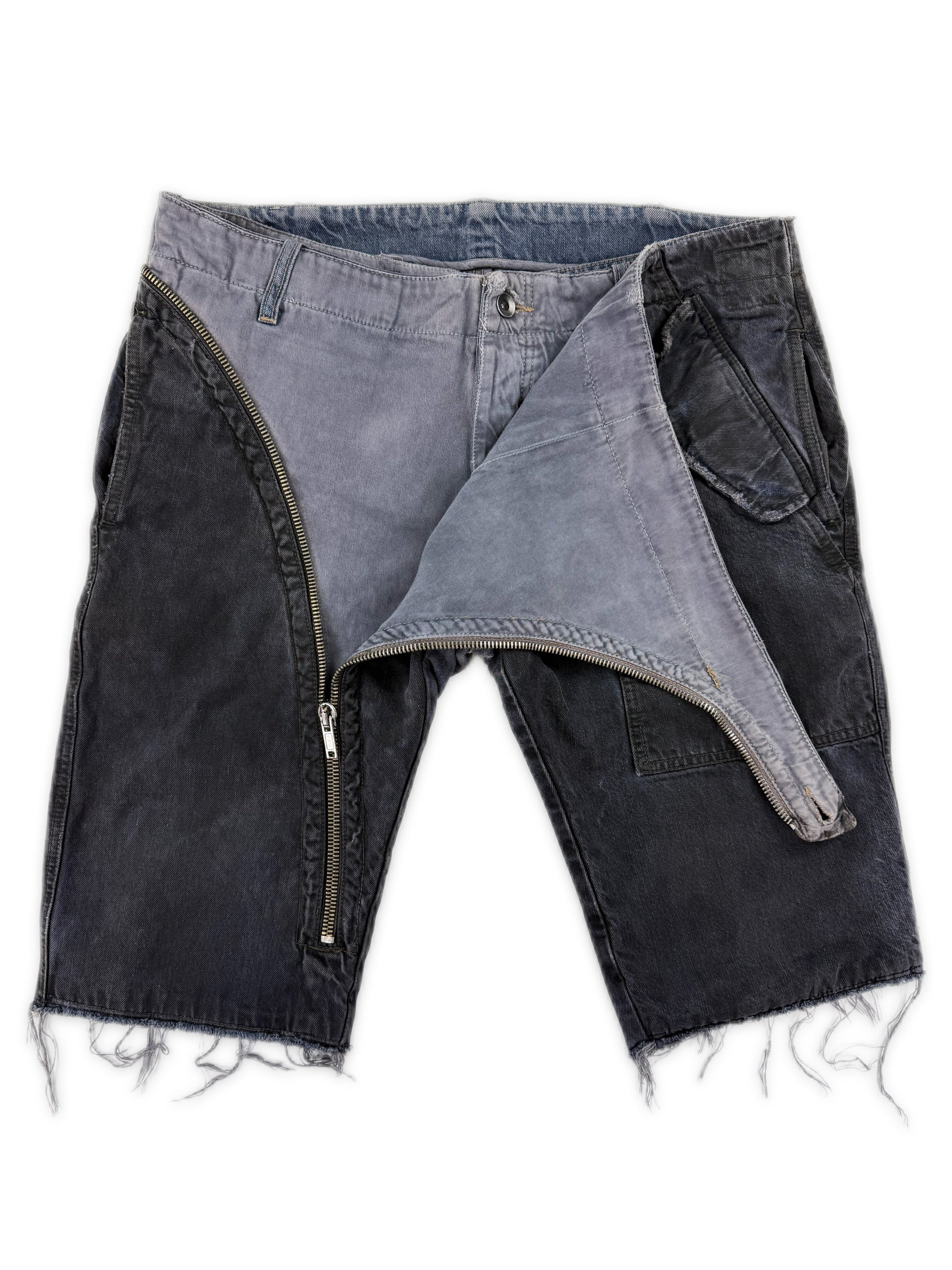 AW06 Rick Owens ‘Aircut’ DRKSHDW Black Double Layer Shorts