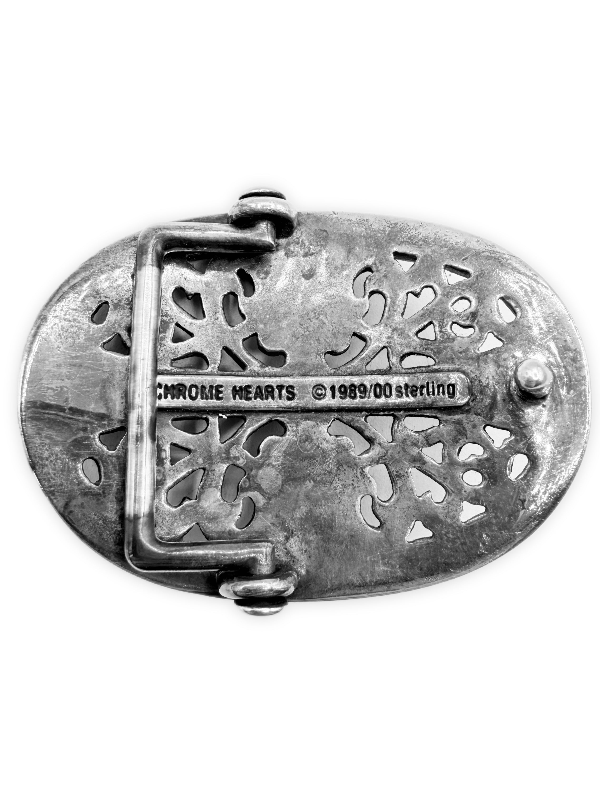 Chrome Hearts 1.5 inch Oval .925 Silver Belt Buckle
