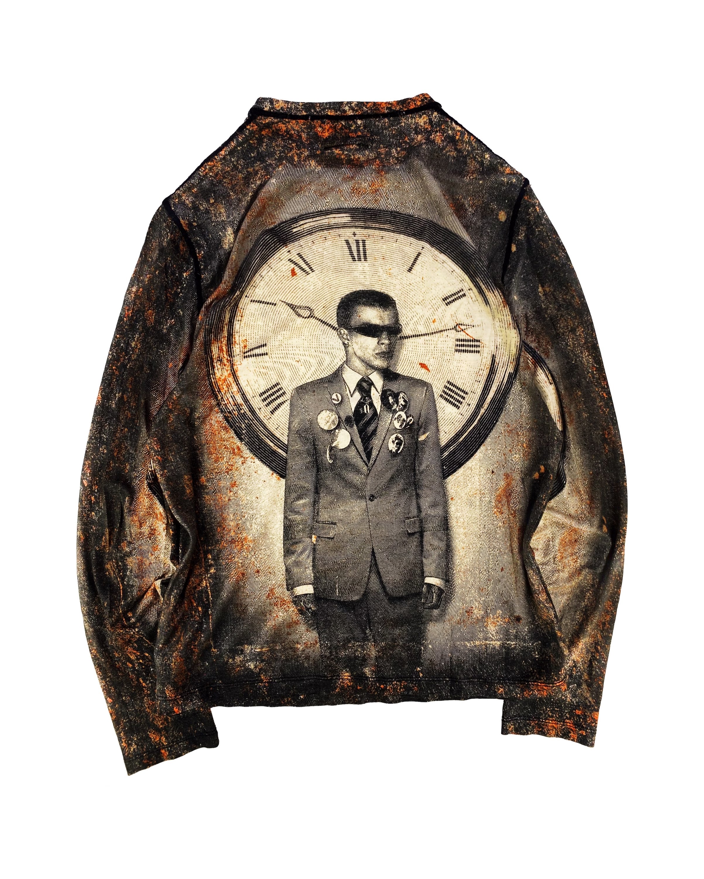 AW03 Jean Paul Gaultier ‘Clockwork’ Full Print Mesh Longsleeve