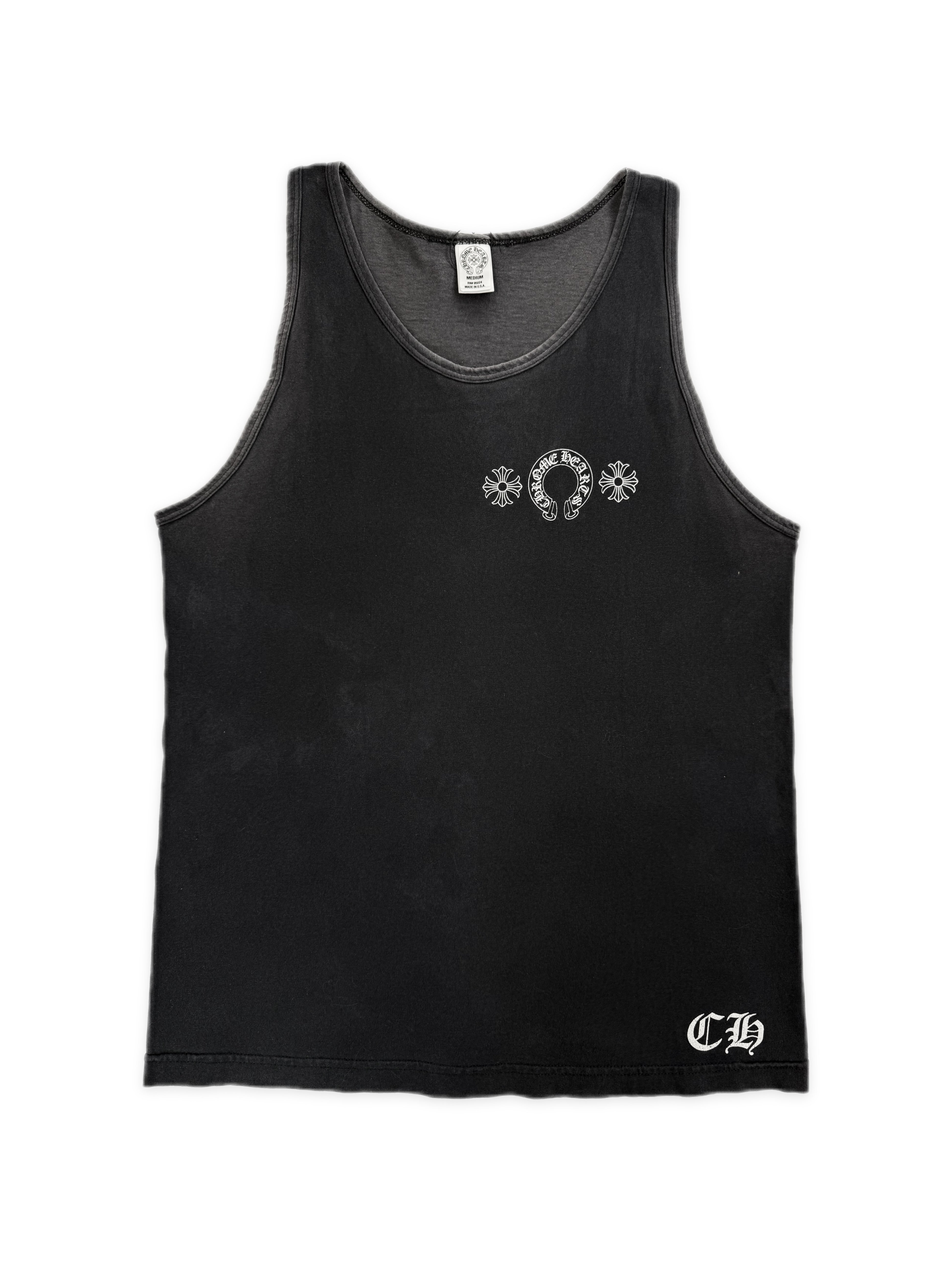 Chrome Hearts Horse Shoe Plus Faded Sleeveless Tank Top