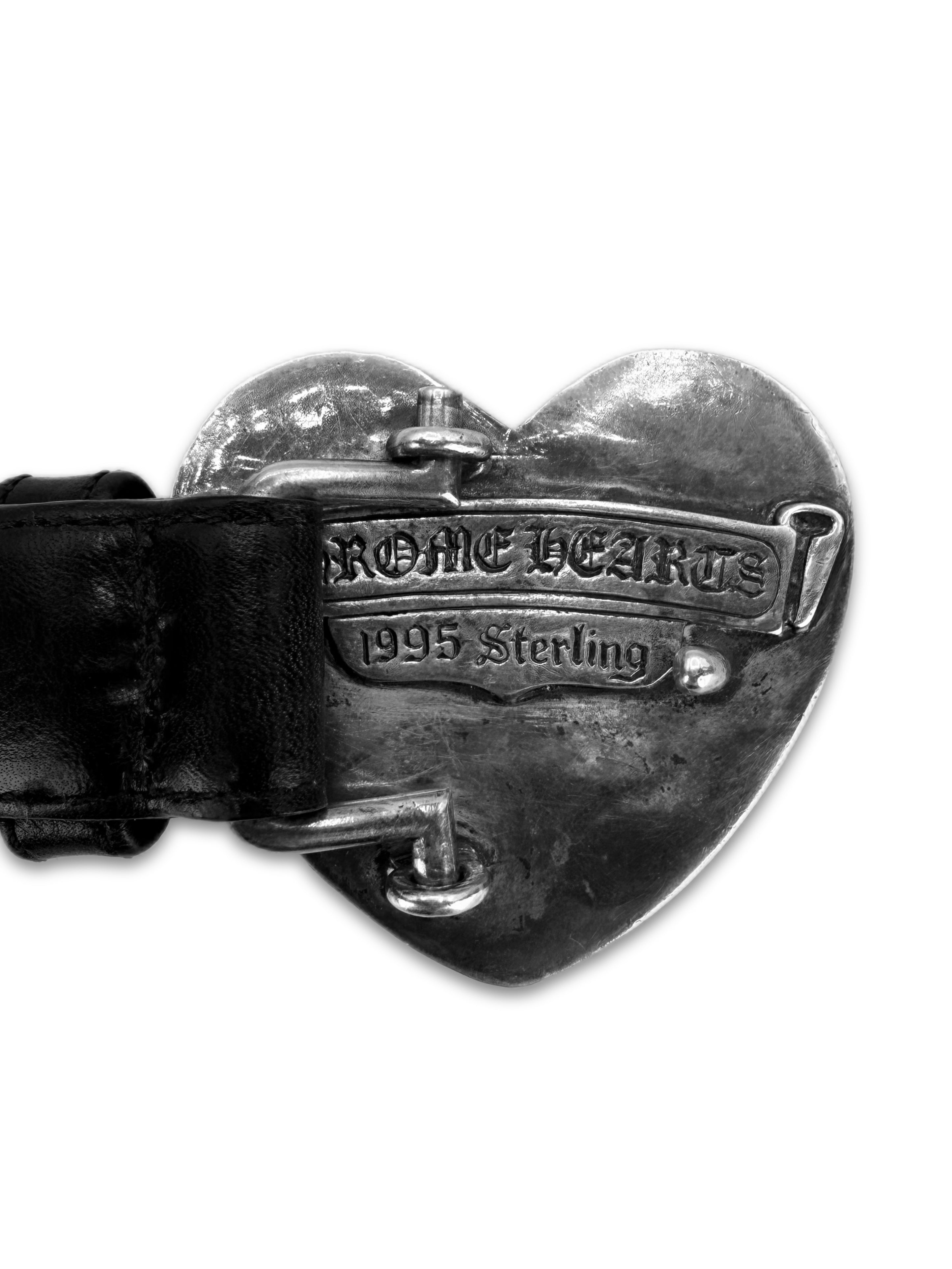 Chrome Hearts ‘Crying Heart’ Buckle .925 Silver Leather Belt