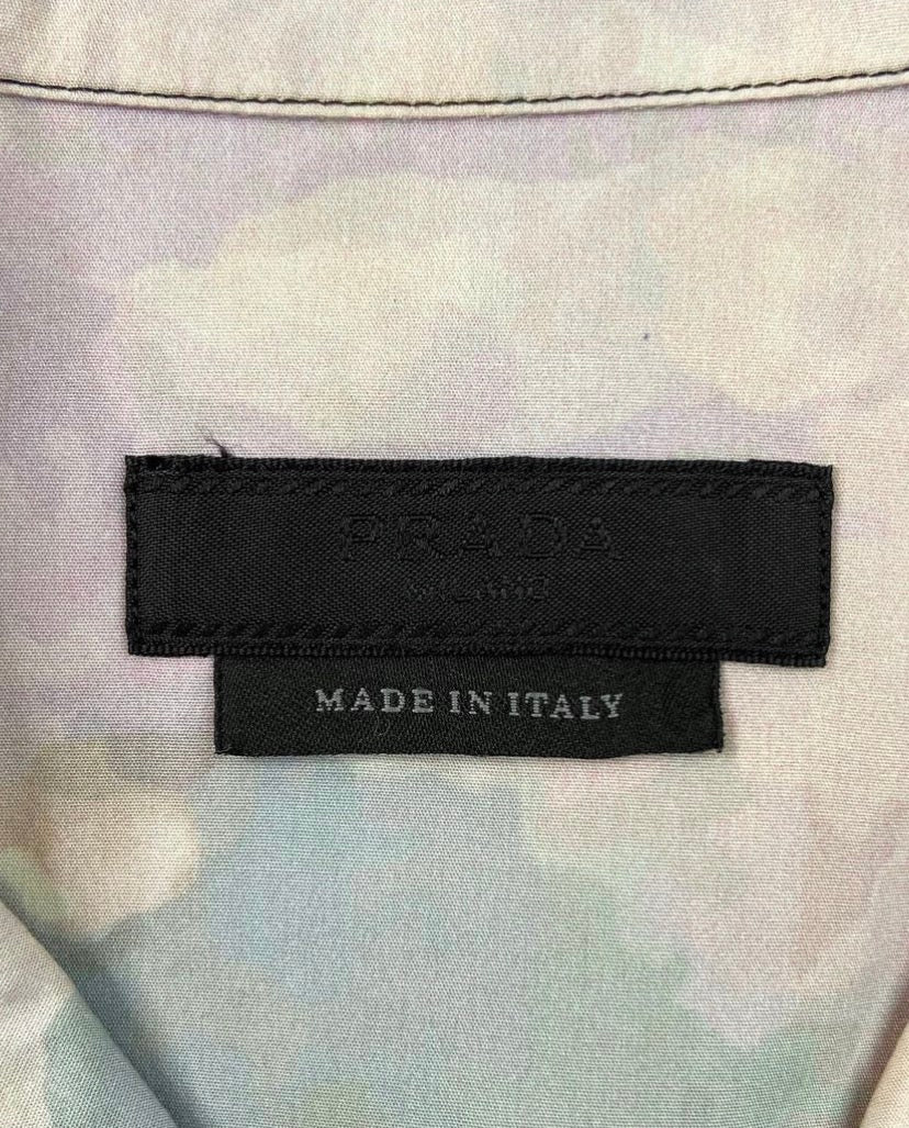 SS17 Prada Mountain Landscape Full Print Camp Collar