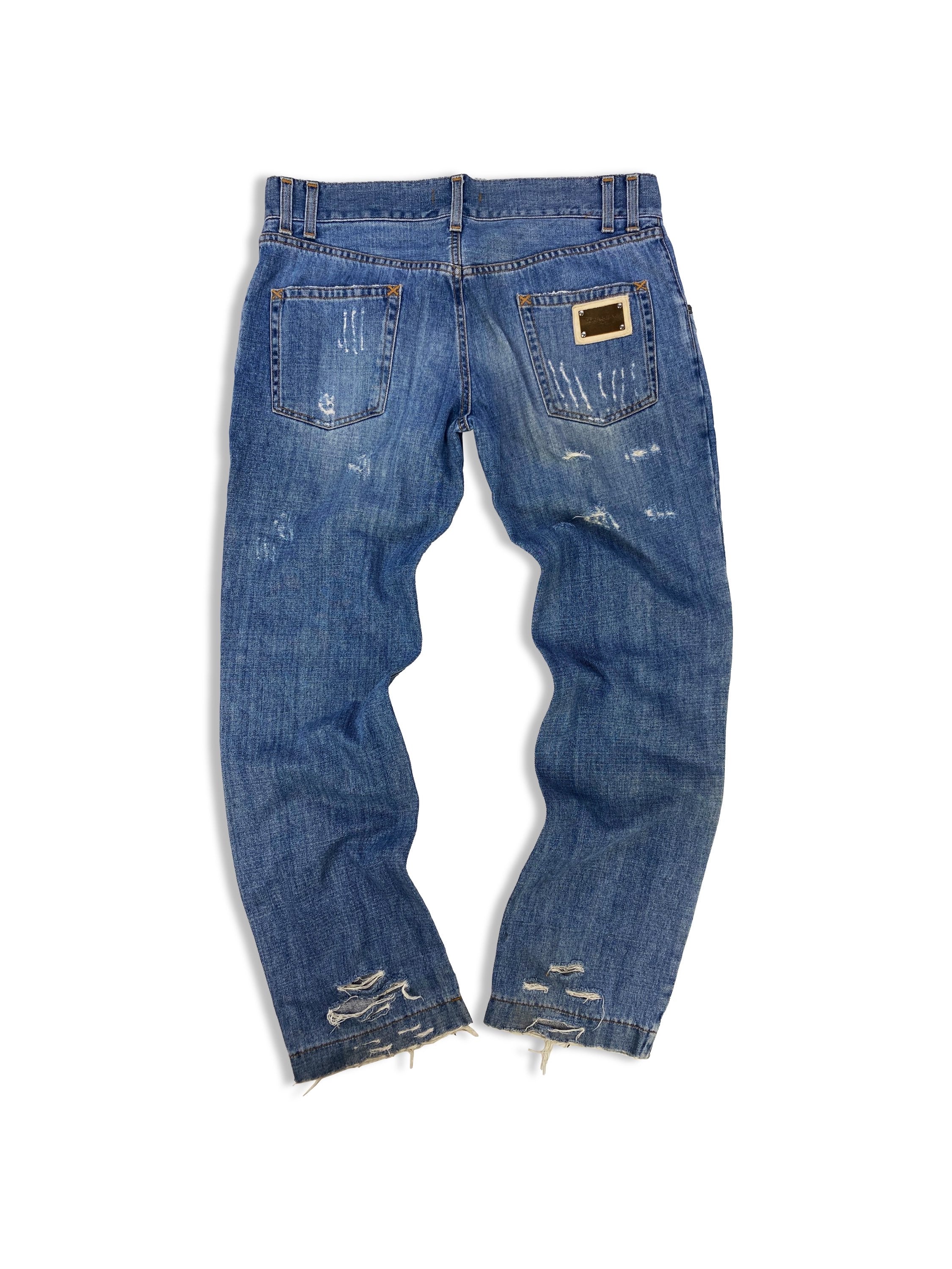 00s Dolce & Gabbana Distressed Light Wash Denim