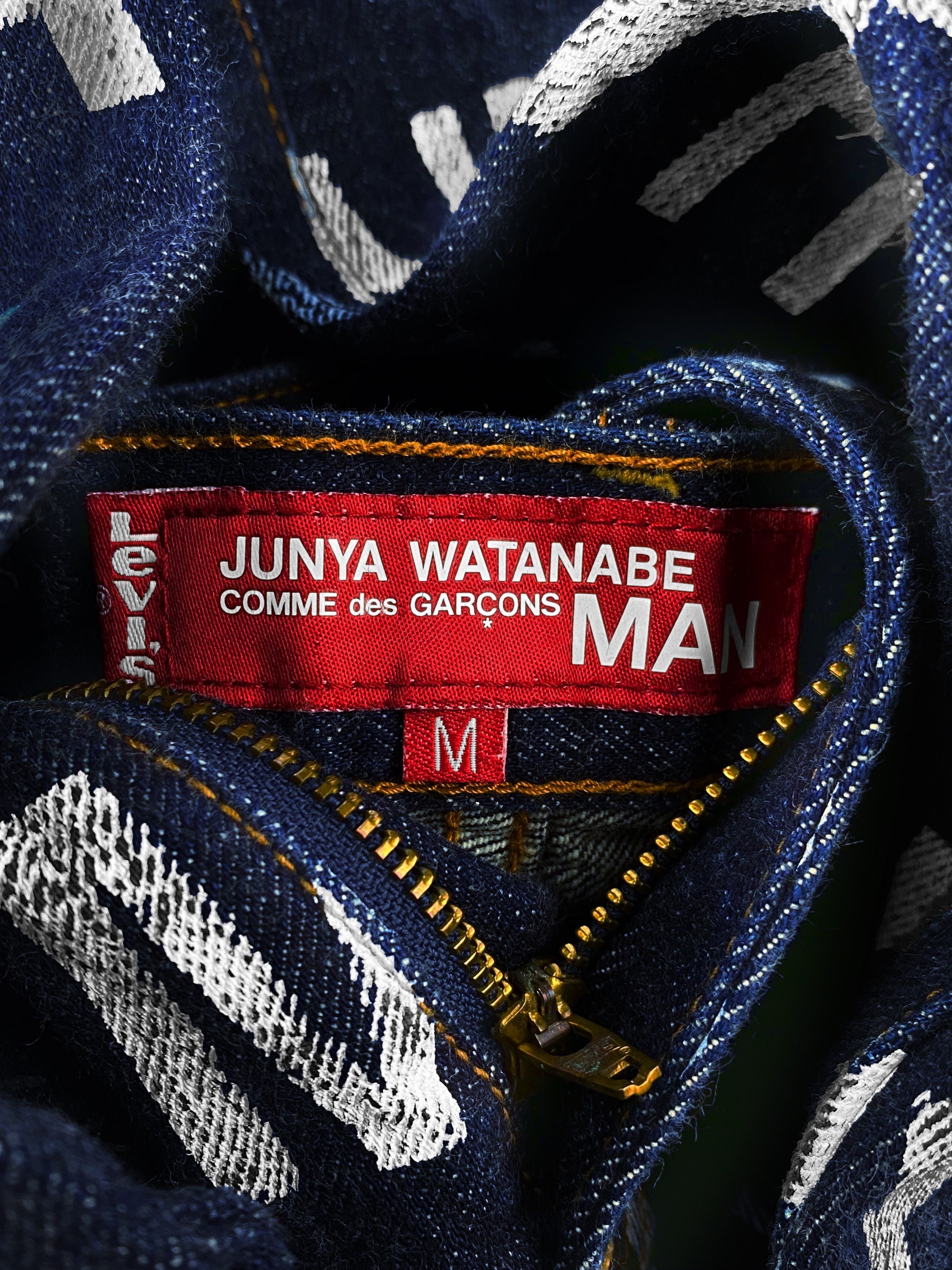 SS02 Junya Watanabe ‘Forever’ Poem Indigo Full Print Denim