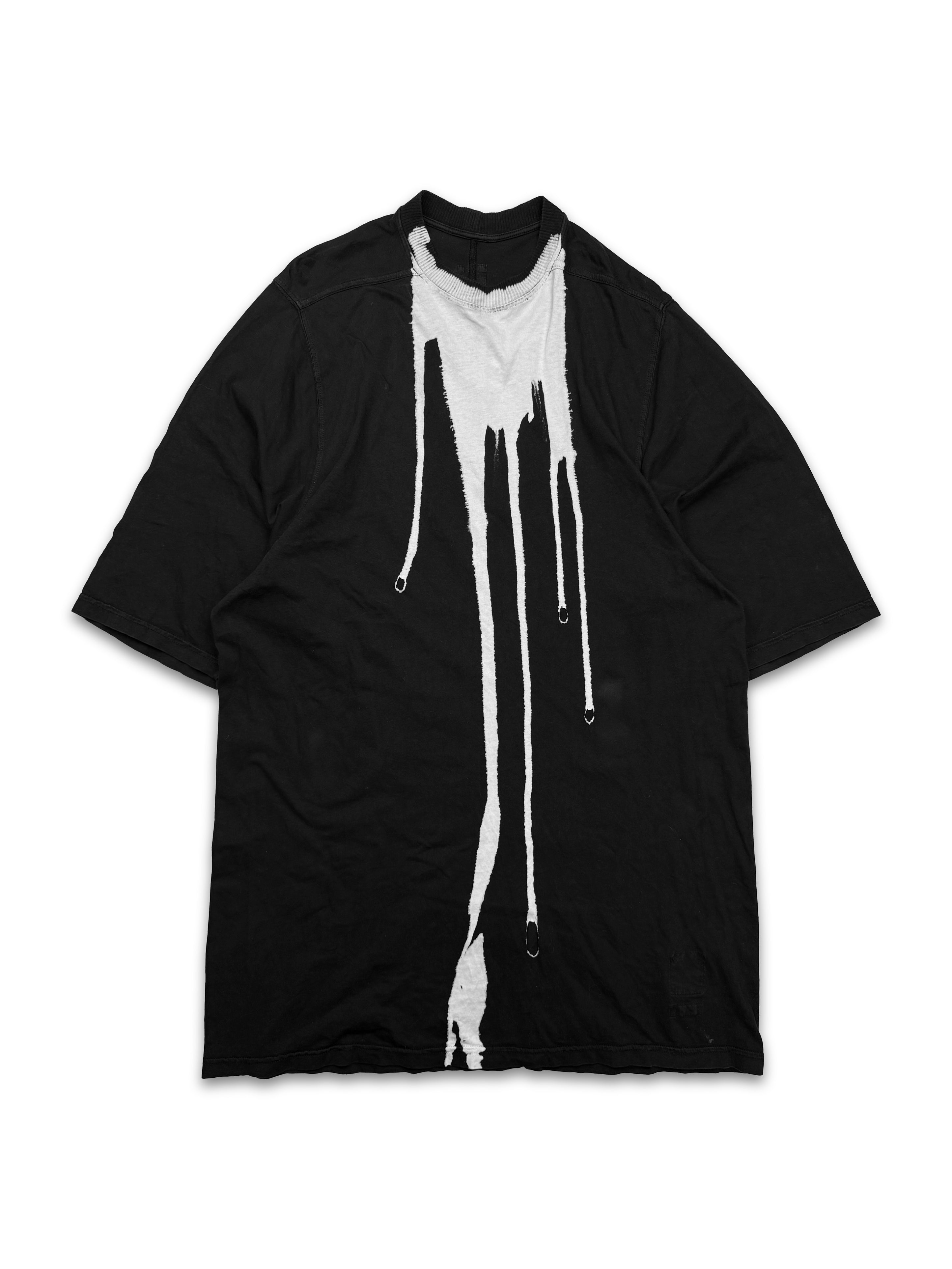 AW16 Rick Owens Mastadon ‘Bleach Vomit’ Black T-Shirt