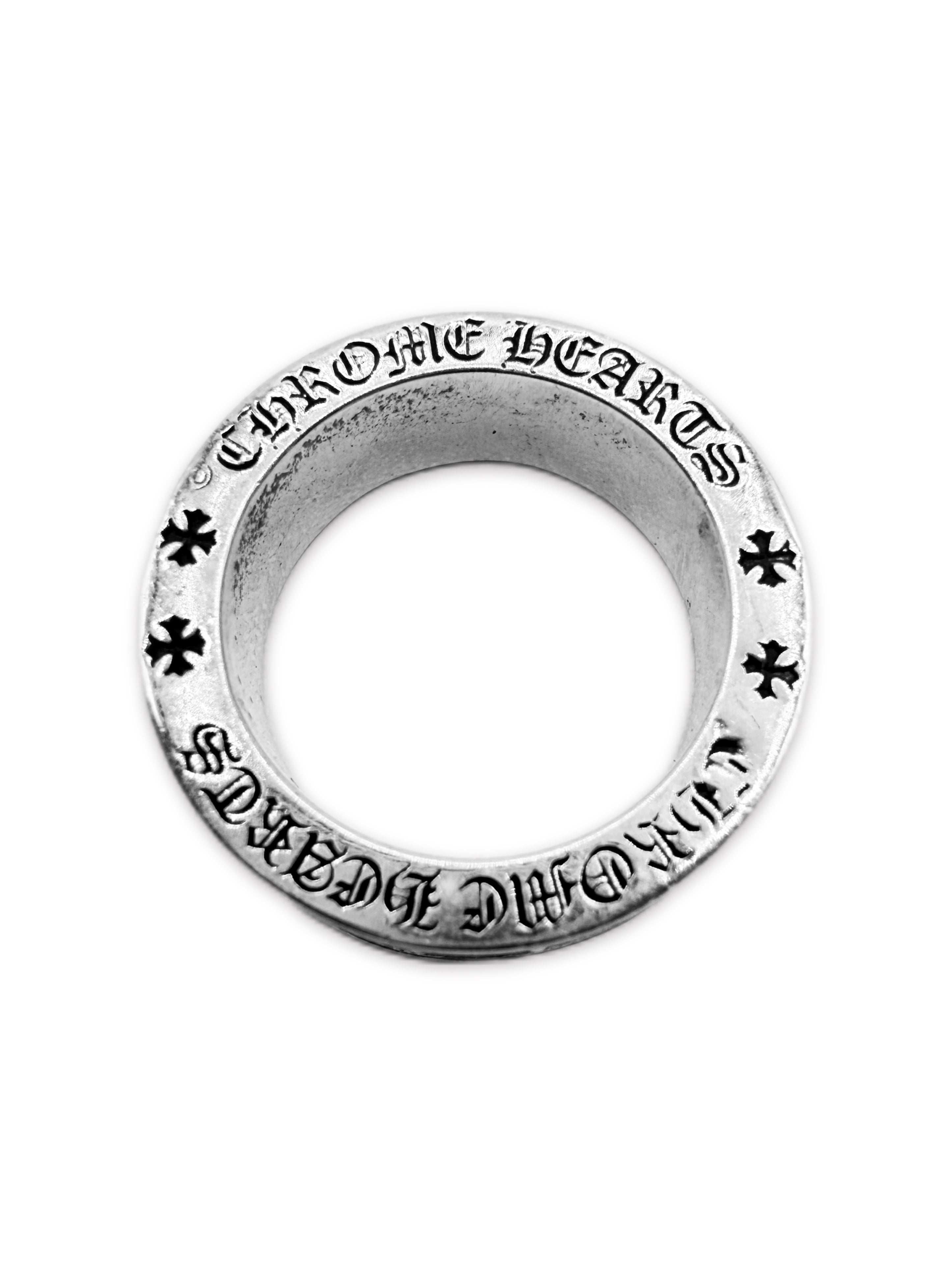 Chrome Hearts Mini Plus Etched .925 Silver Ring
