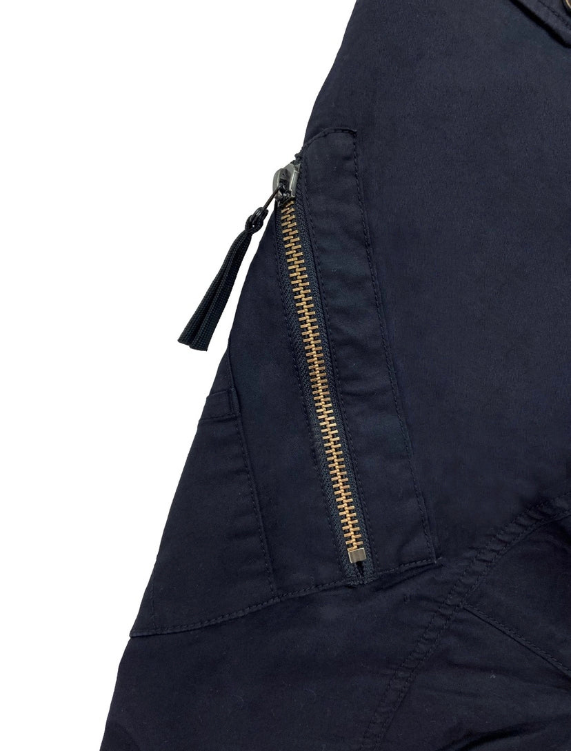 Helmut Lang Drop Crotch Aviation Navy Blue Cargo Shorts