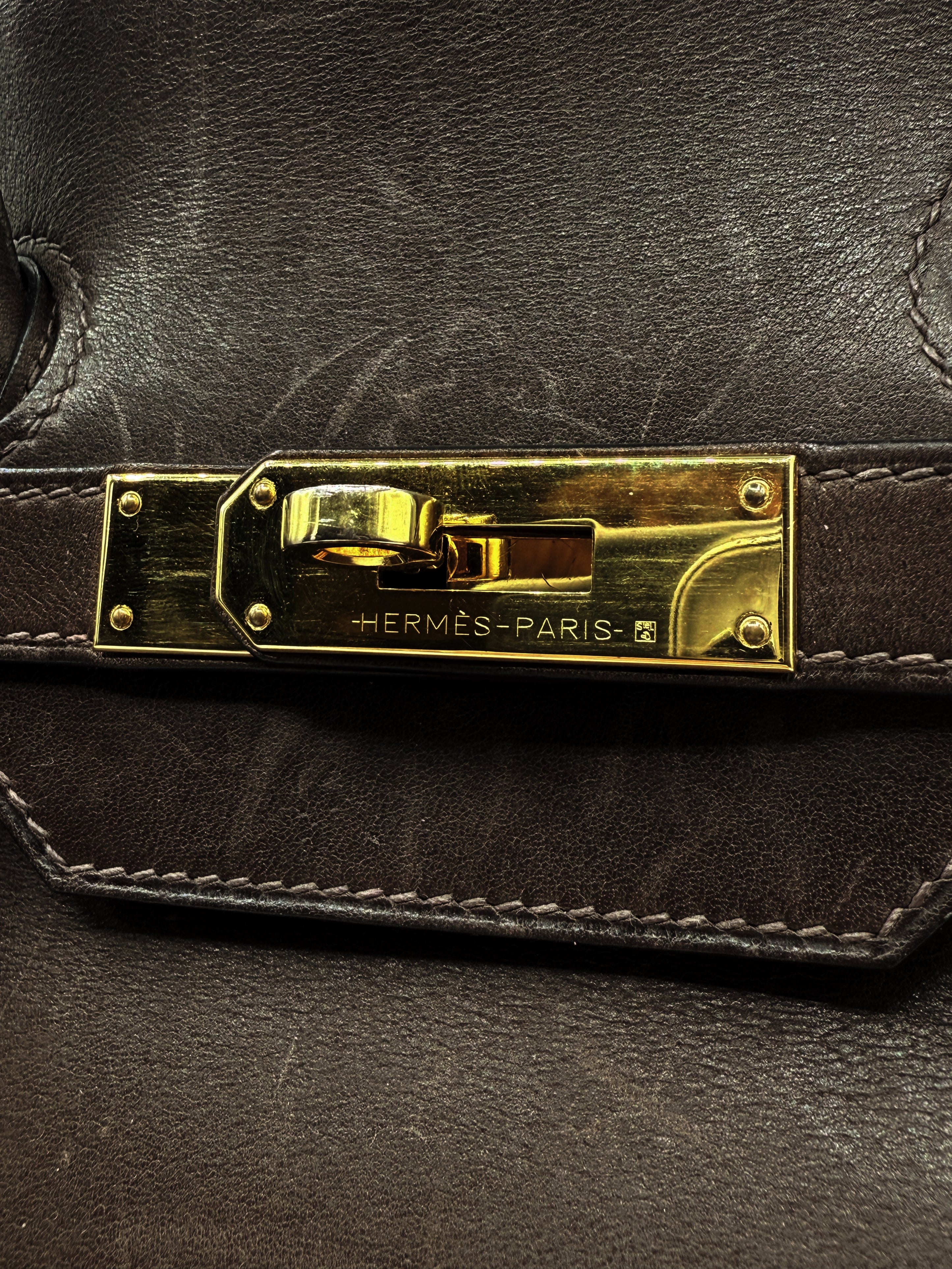 2024 Hermès Birkin 35 Barenia Leather Choclate Brown Hand Bag