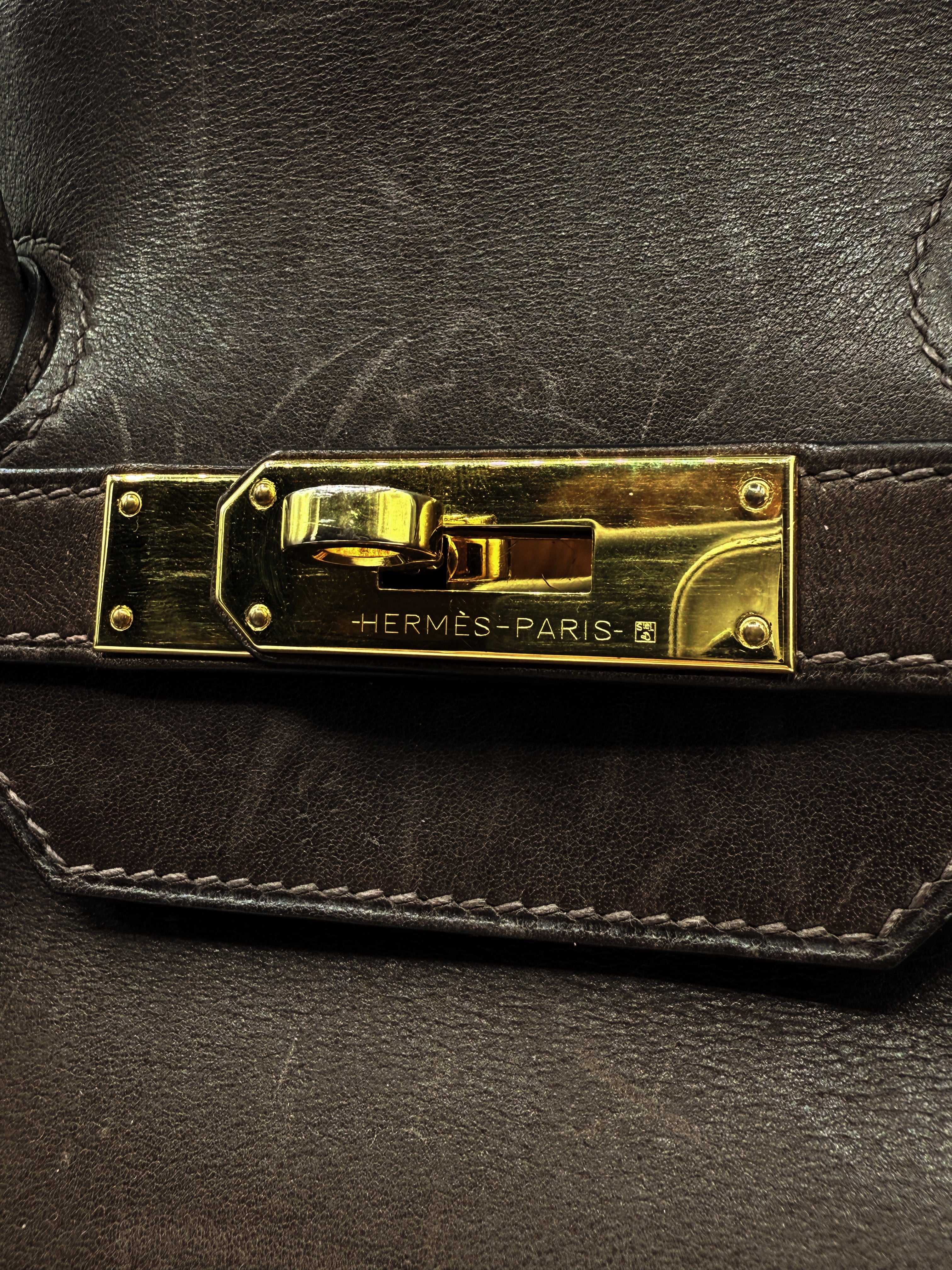 2024 Hermès Birkin 35 Barenia Leather Choclate Brown Hand Bag