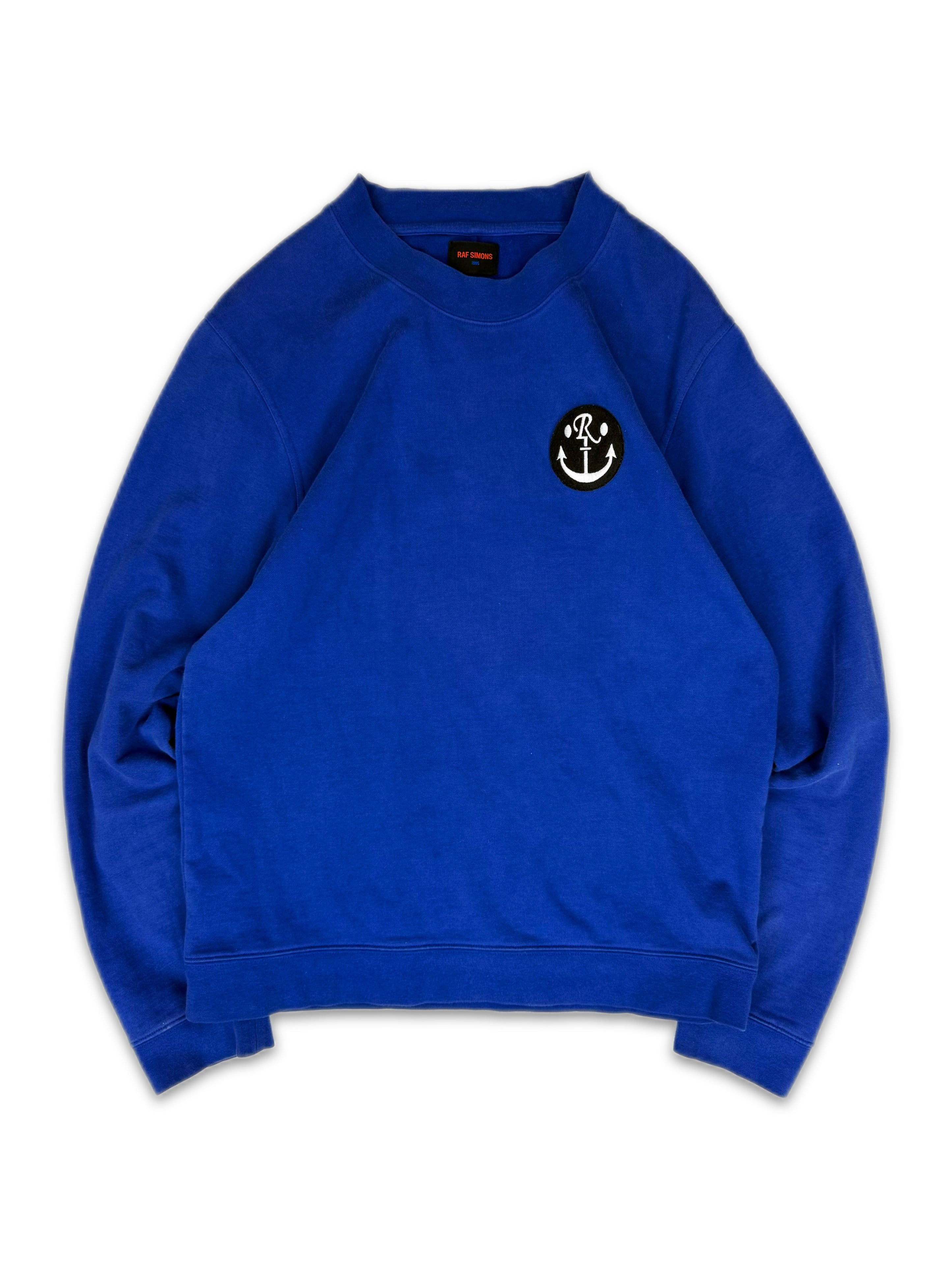 1995 Raf Simons ‘Anchor’ Patch Blue Heavy Weight Crewneck